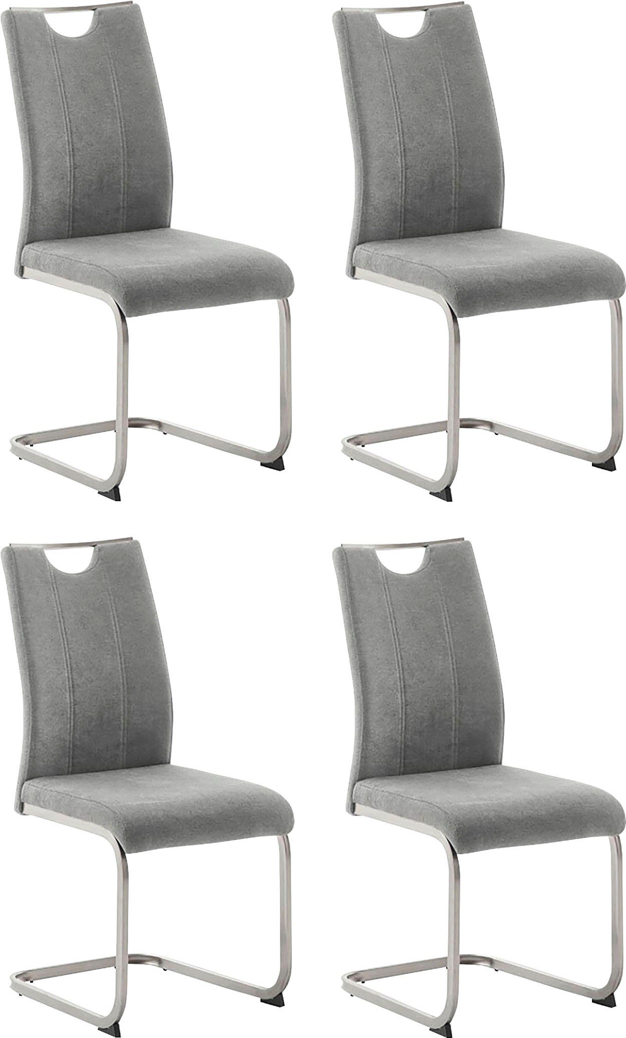 MCA furniture Vrijdragende stoel MCA DERESINA sledestoel met handgreep (4-set), schommelstoelen met handgreep, comfort zithoogte van ca. 48 cm
