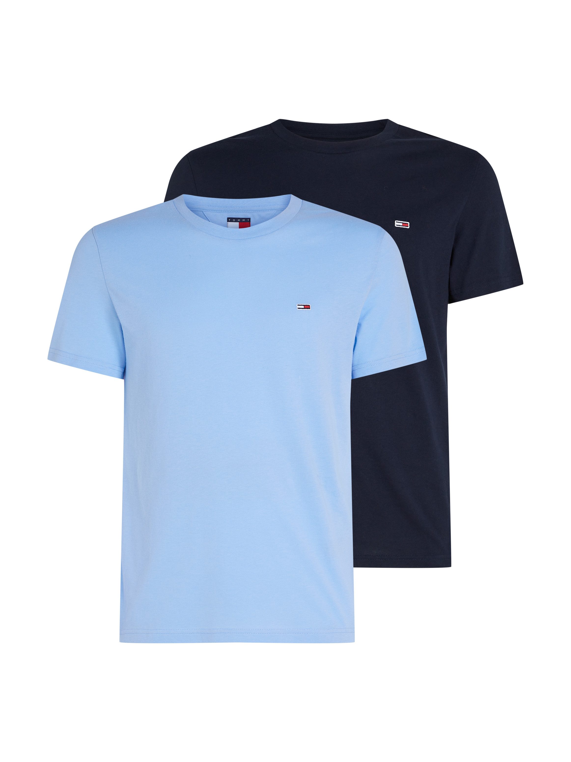 TOMMY JEANS Shirt met ronde hals TJM XSLIM 2PACK JERSEY TEE EXT (Set van 2)
