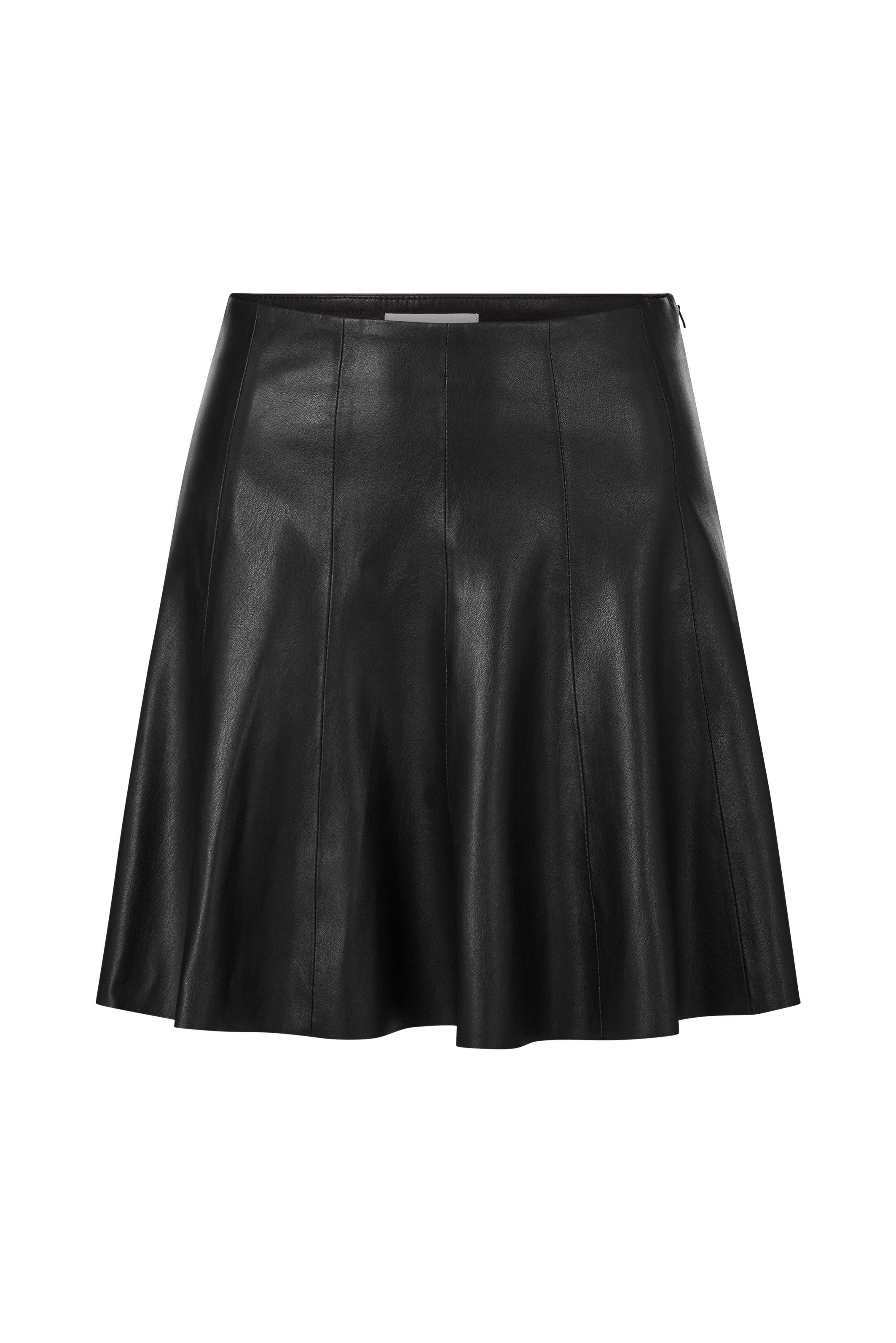 Rich & Royal Imitatieleren rok met modieuze deelnaden