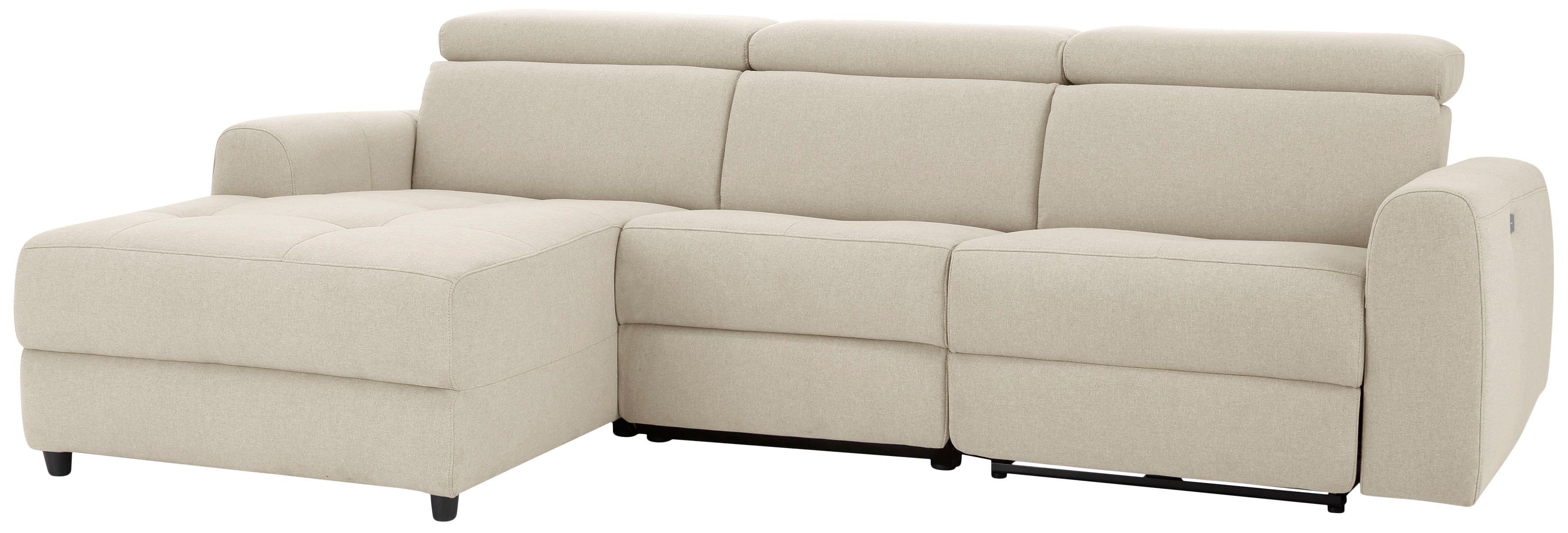 Home affaire Hoekbank Sentrano, L-vorm, 275 cm, man. of electr. relaxfunctie en usb/kopverstelling