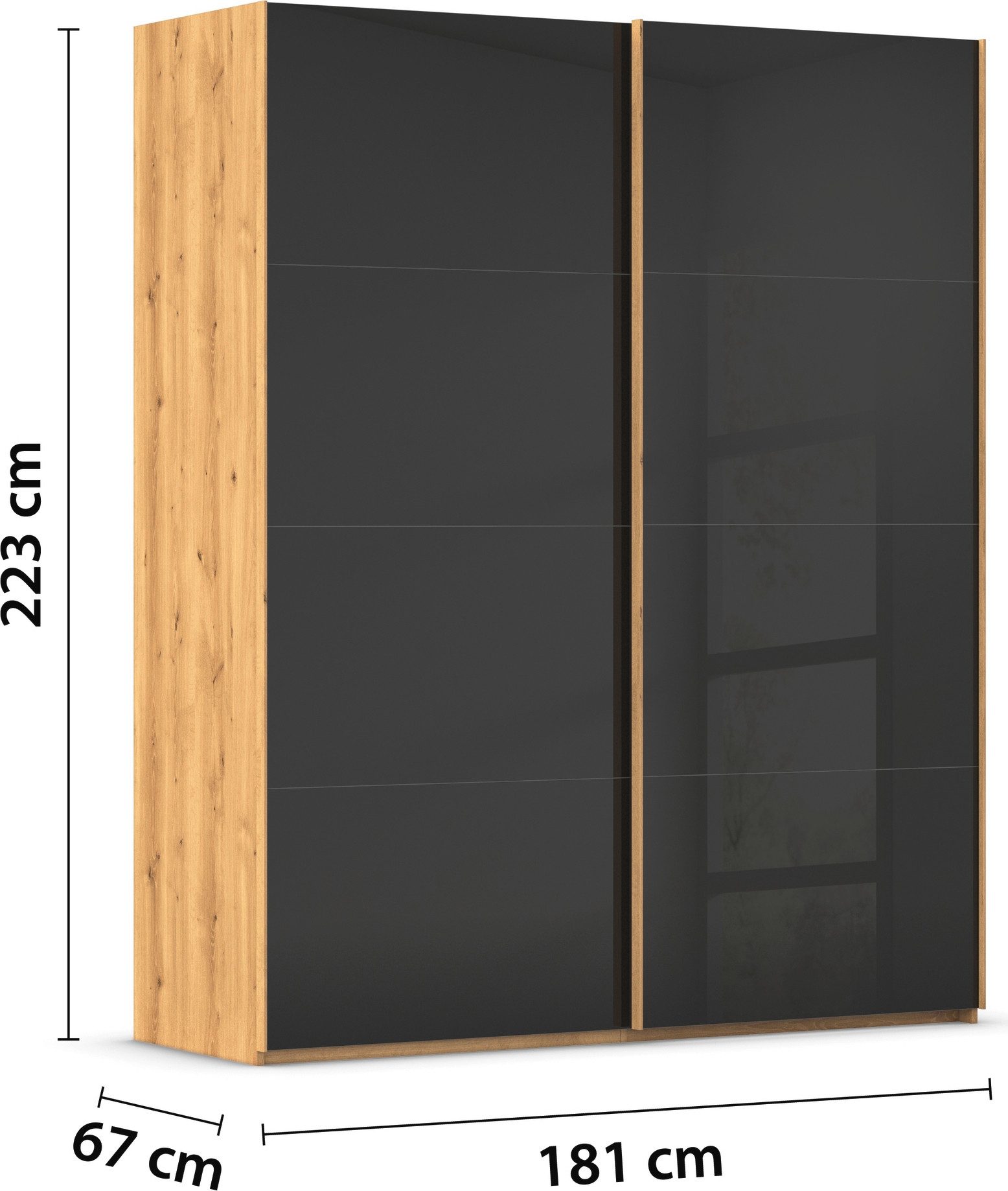 rauch Schuifdeurkast Kledingkast Kast Garderobe Slaapkamerkast SCALE-FYRA edel vierdelige deuren met glas-front veel kleuren made in germany