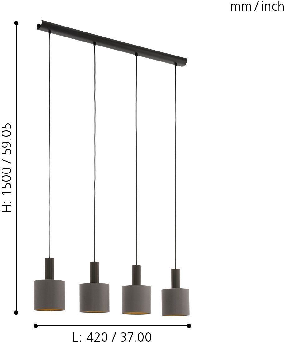 EGLO Hanglamp CONCESSA 1 Hanglamp, dimbaar (1 stuk)