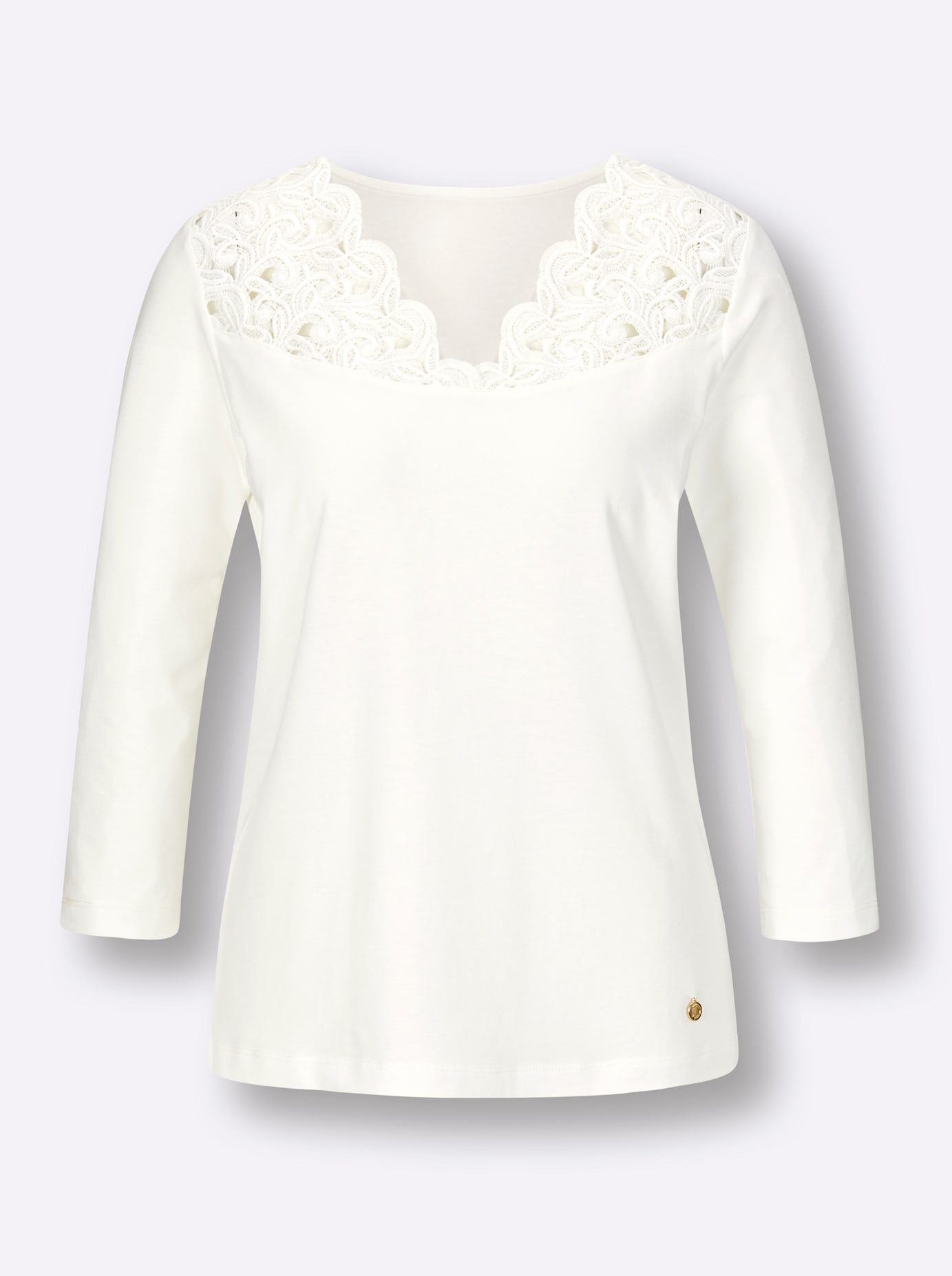CREATION L PREMIUM Shirt met V-hals Modal-katoenen shirt (1-delig)