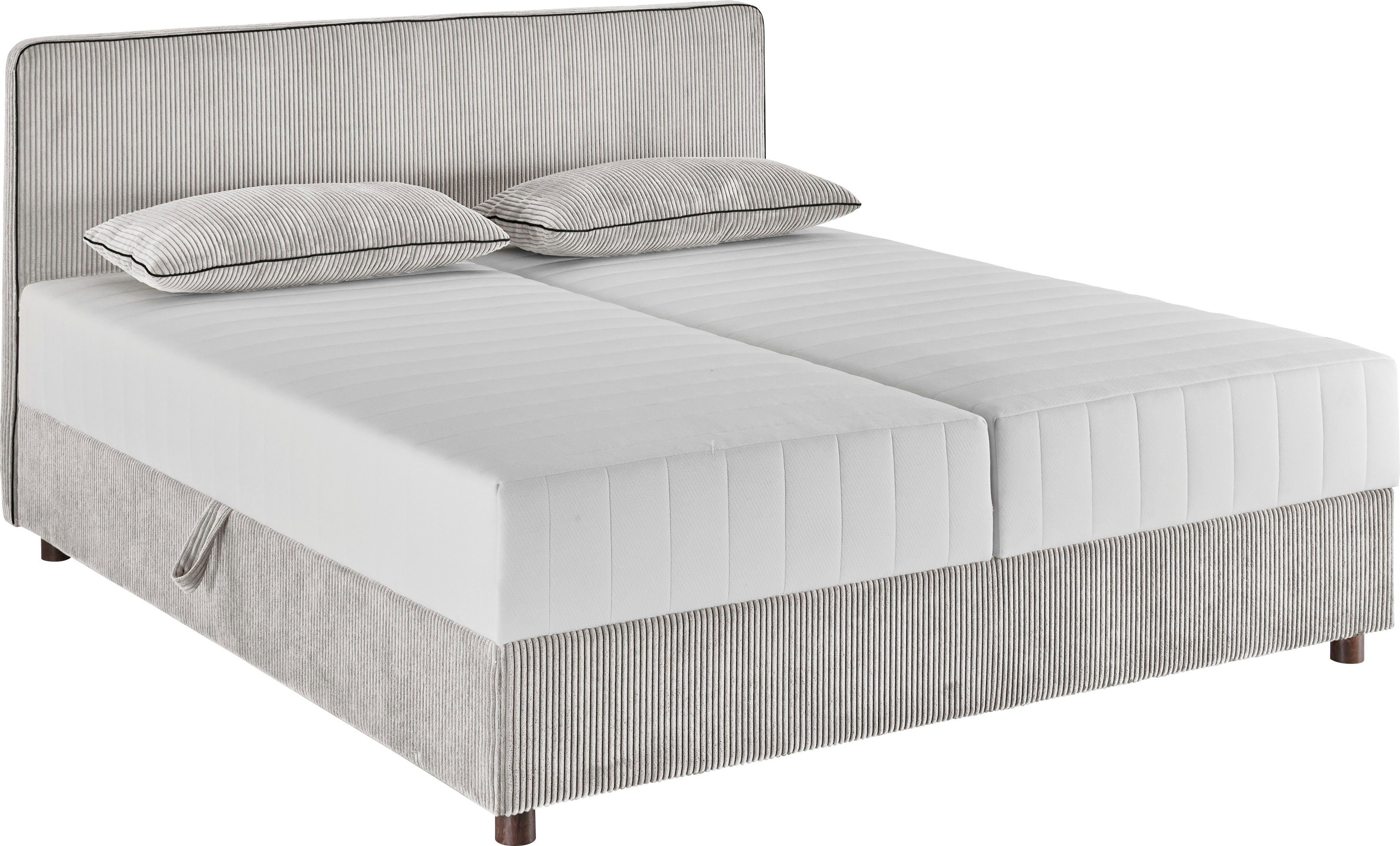 ATLANTIC home collection Bed Corinna Boxspring bed incl. opbergruimte, ribfluweel, verkrijgbaar in verschillende breedtes