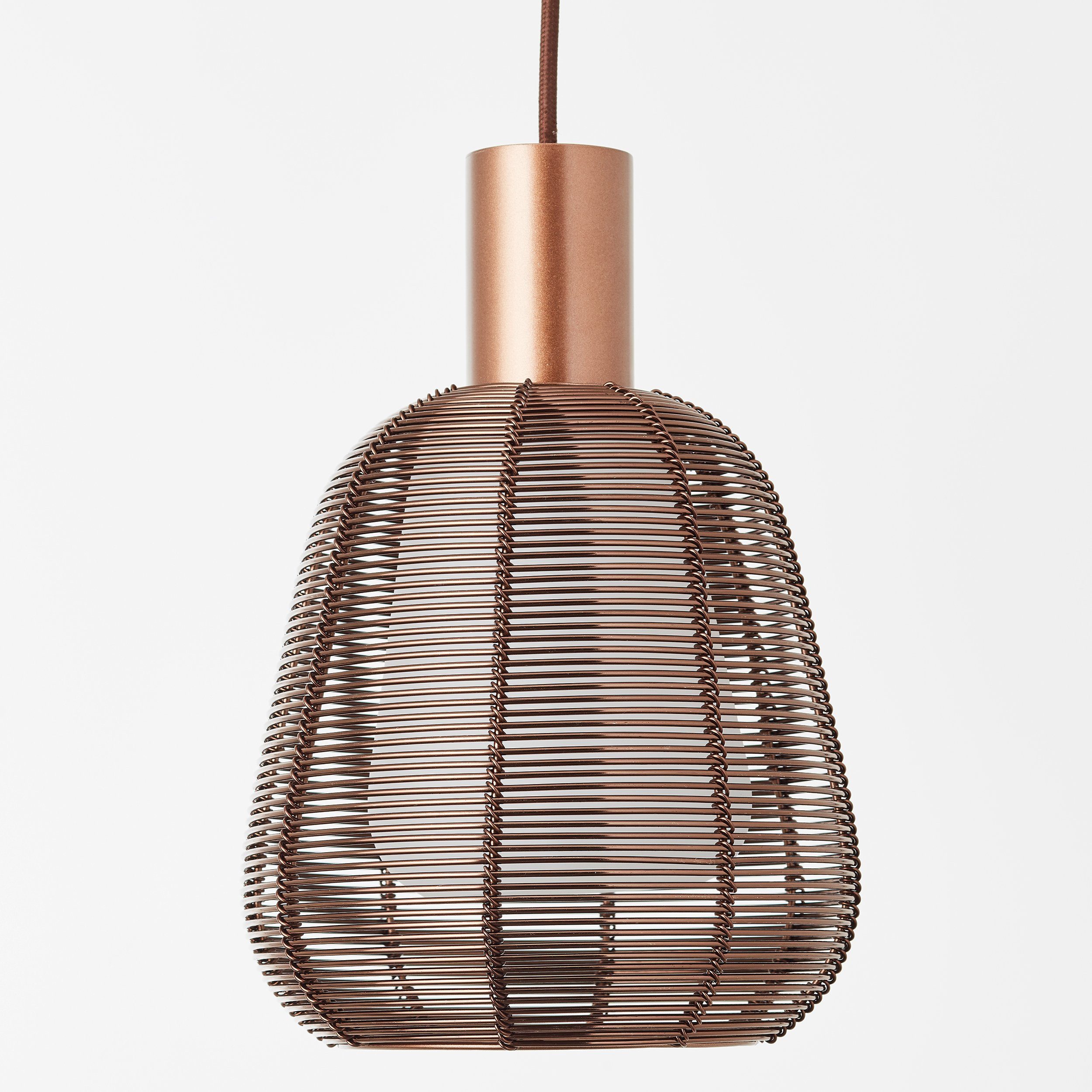 Brilliant Leuchten Hanglamp Wallace 120 x 18 cm, 1 x e27, inkortbaar, metaal/glas, donker koffie