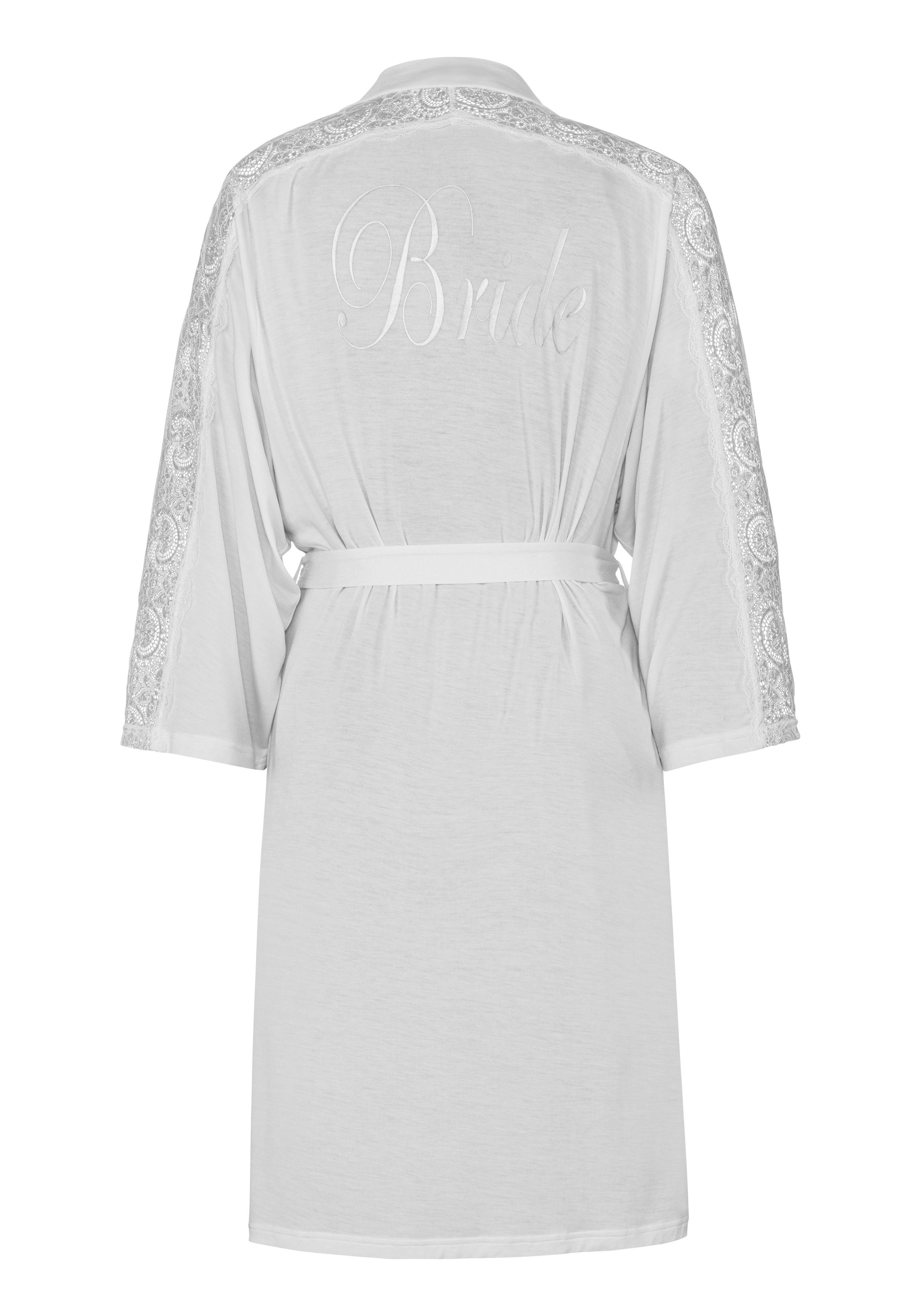 Lascana Kimono met kantinzet aan mouw, schouder + rug