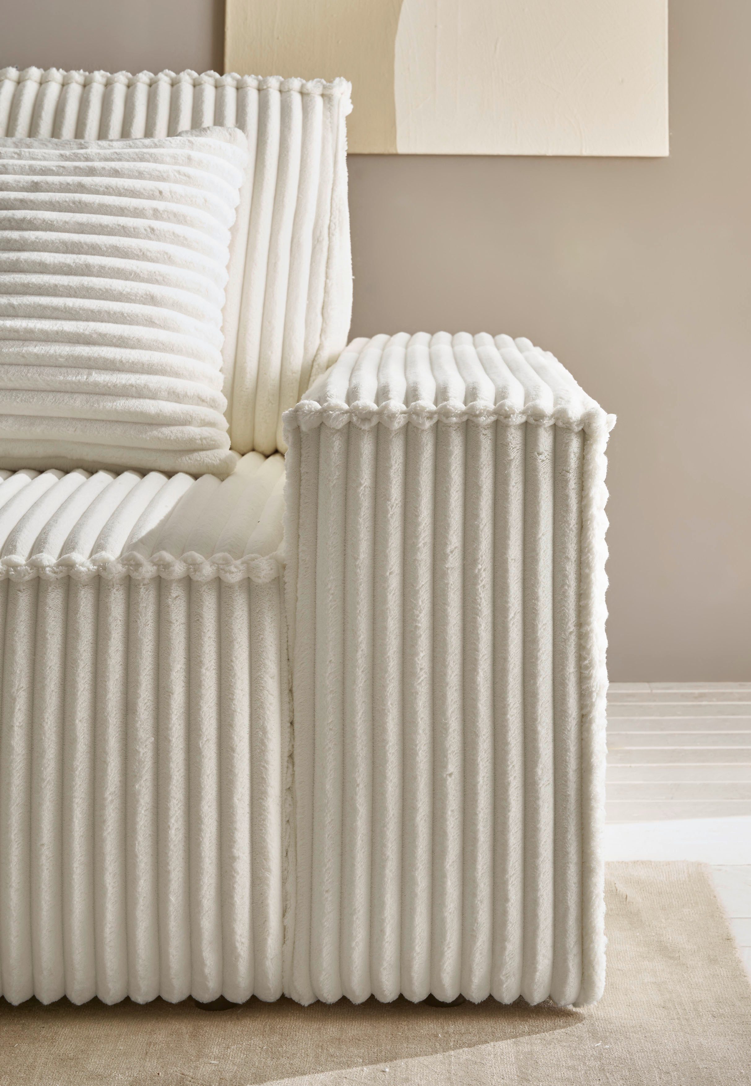 andas Hoekbank FINNLEY Slaapbank 267 cm, L-vorm met Slaapfunctie & Bedlade beschikbaar in de stofkwaliteiten bouclé, structuur fijn en mega cord