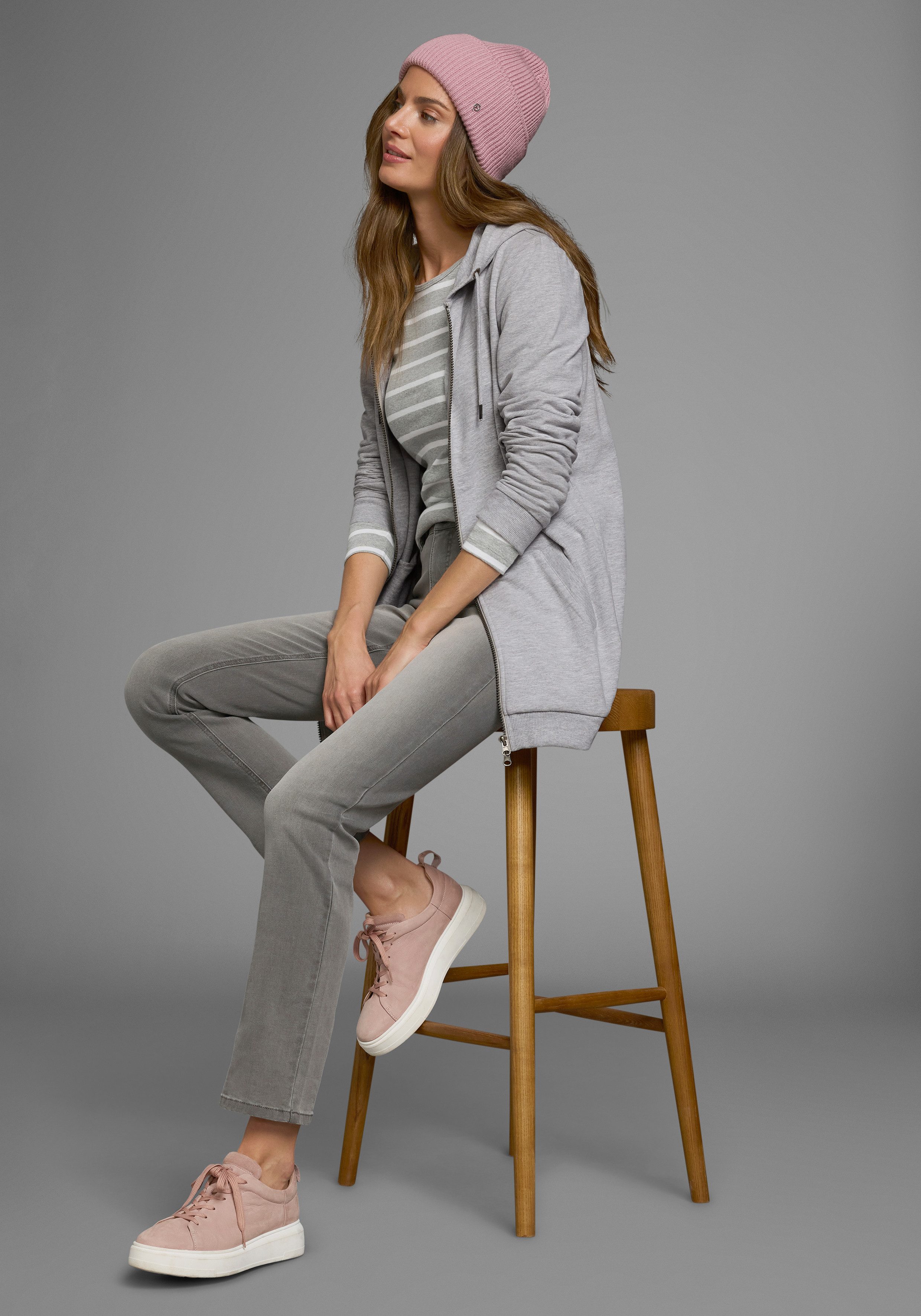 Flashlights Sweatvest in een lang model met een rits