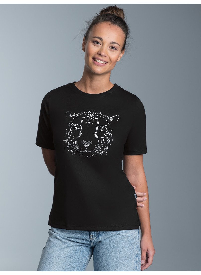 Trigema T-shirt TRIGEMA T-shirt met glinsterende leopardprint (1-delig)