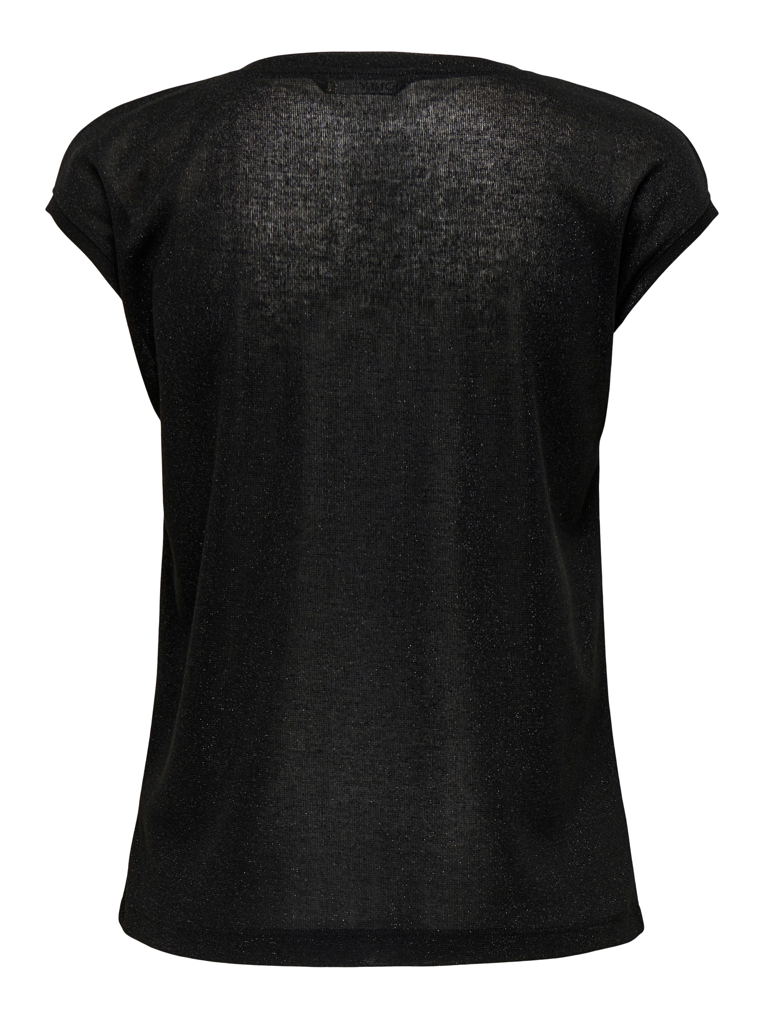 Only Shirt met korte mouwen ONLSILVERY S/S V NECK LUREX TOP JRS NOOS