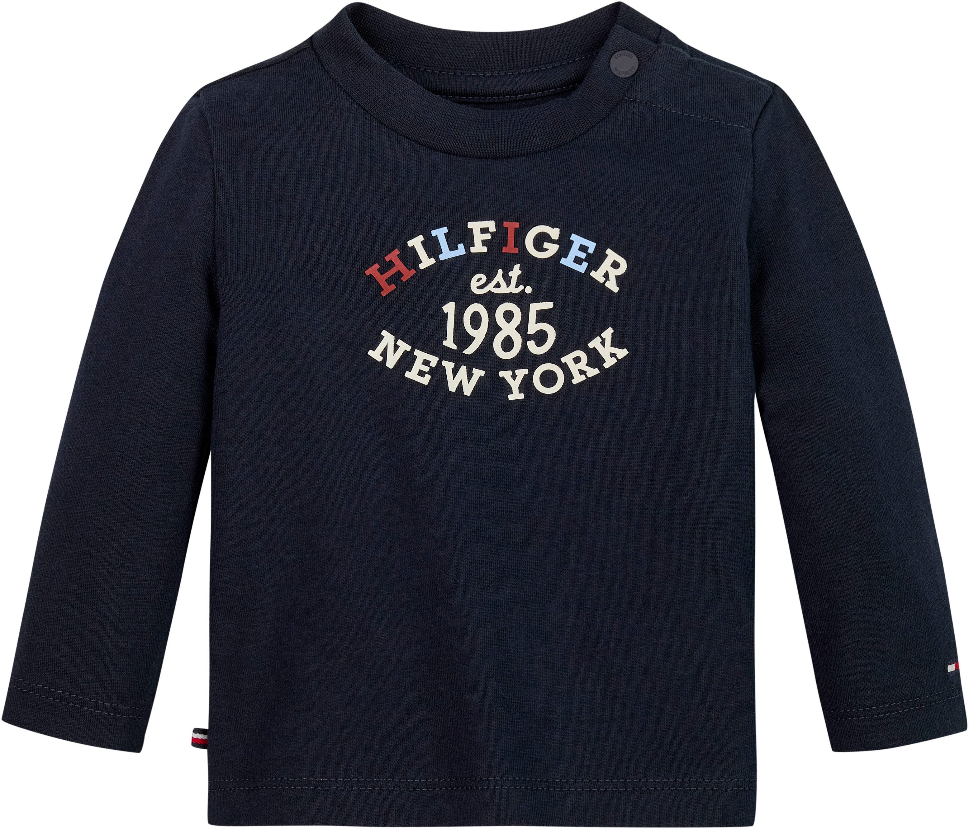 Tommy Hilfiger Shirt met lange mouwen MONOTYPE OVAL REGULAR TEE LS Baby tot 2 jaar met logo-opdruk