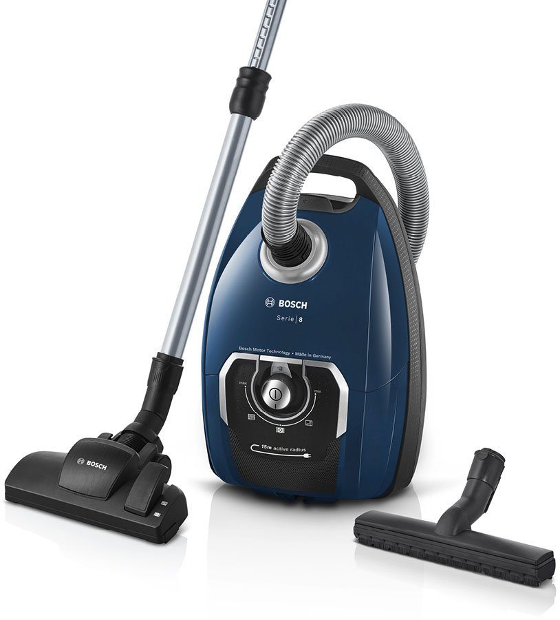 BOSCH Stofzuiger Serie 8 BGB75X494, ideaal voor allergiepatiënten, hygiënefilter, blauw