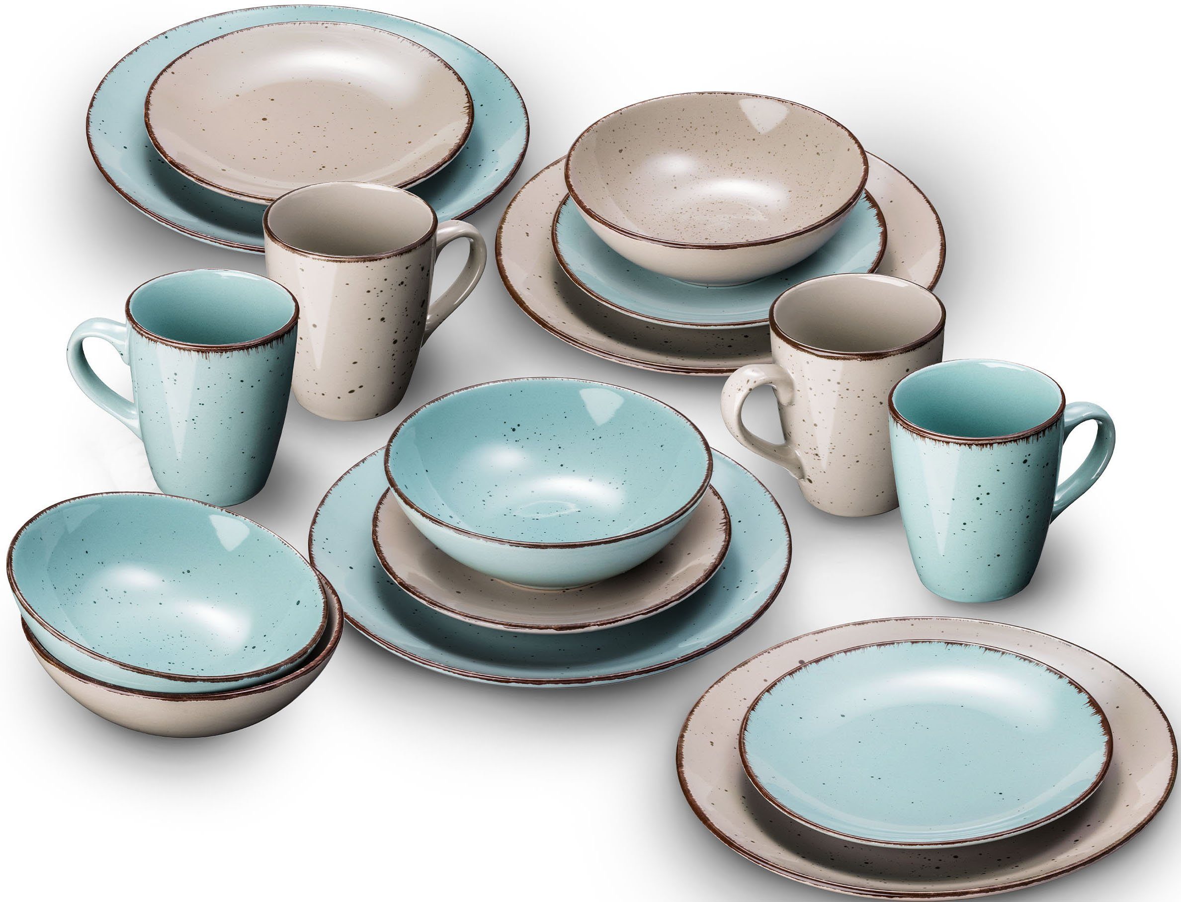 ARTE VIVA combi-servies (16-delig), design I love®, aardewerk, PURO