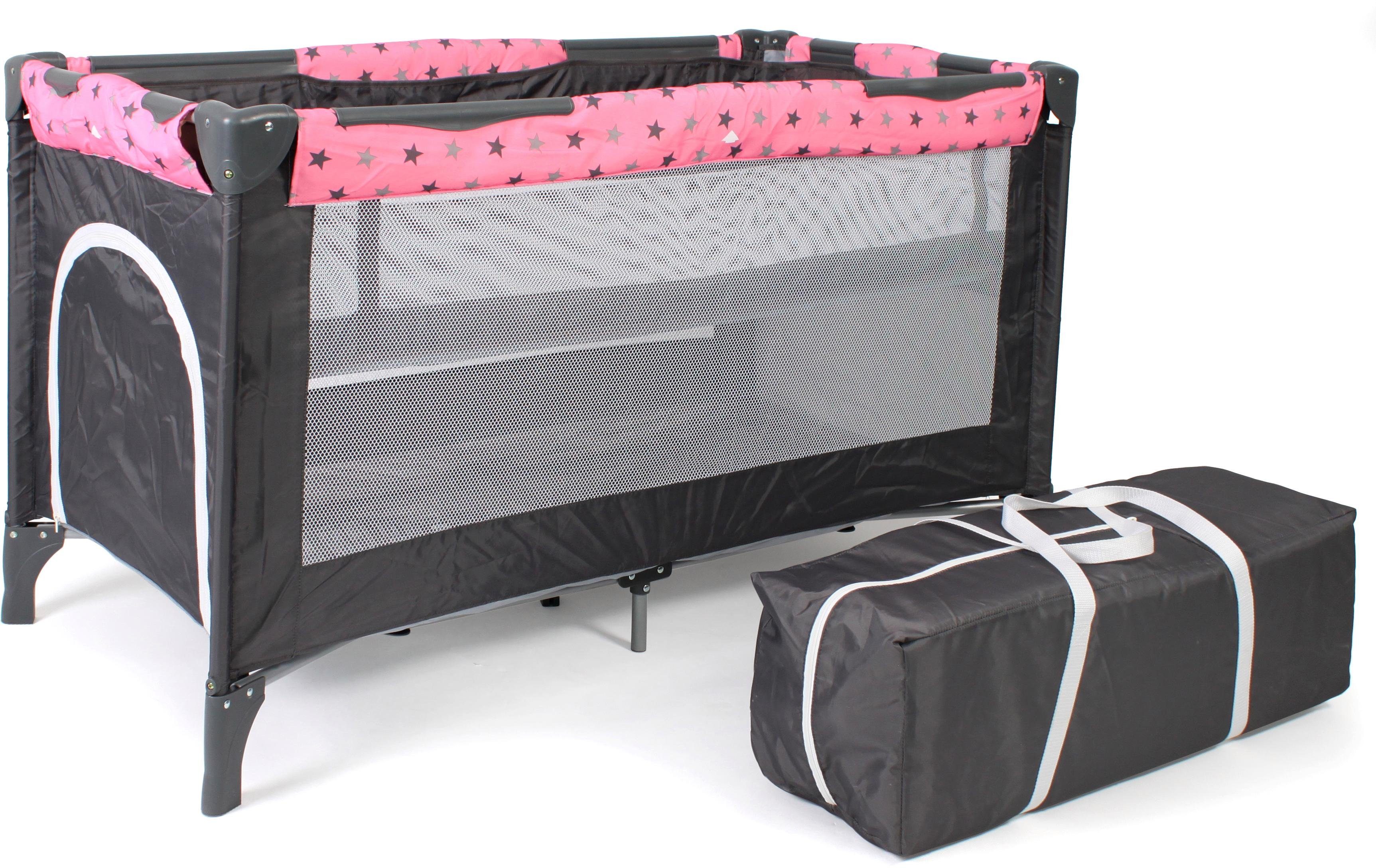 CHIC4BABY Baby-campingbed Luxe, sterretje grijs