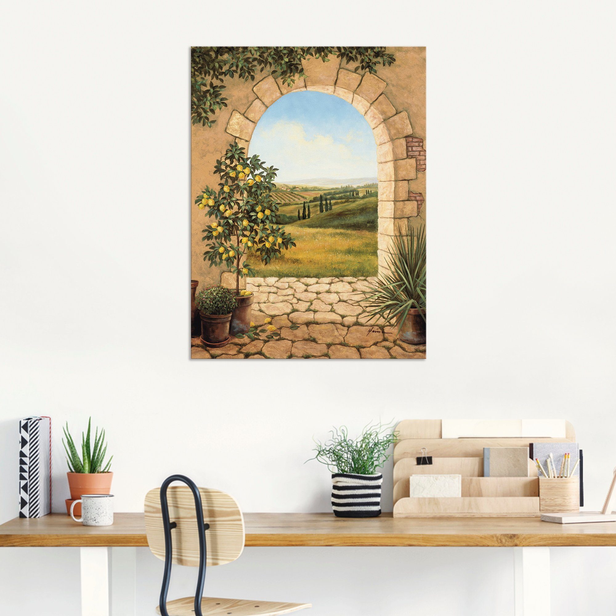 Artland Artprint Citroenboompje voor de boog als artprint van aluminium, artprint voor buiten, artprint op linnen, poster, muursticker