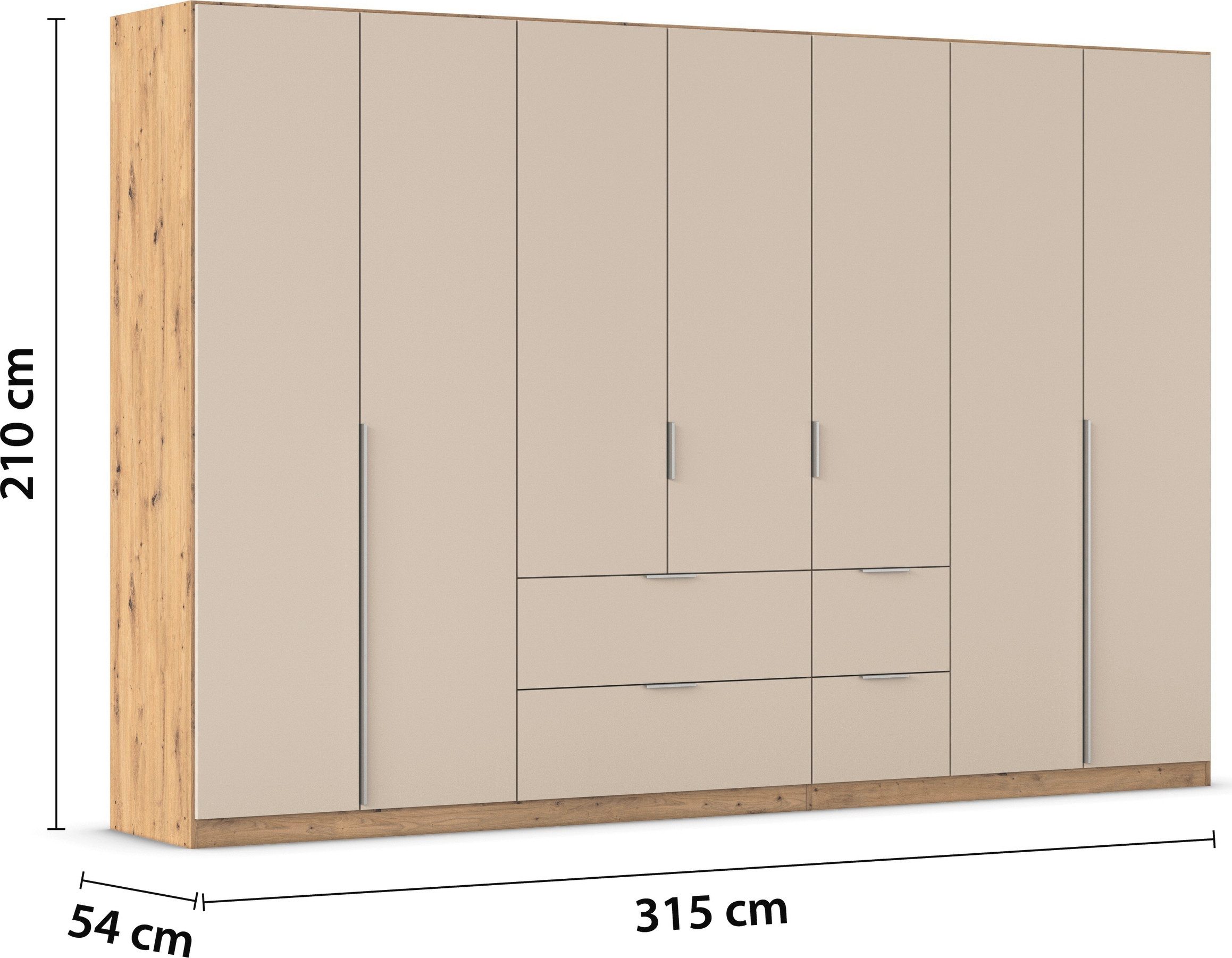 rauch Draaideurkast Kledingkast kast garderobe AGORDO met decor- of hoogglansfront