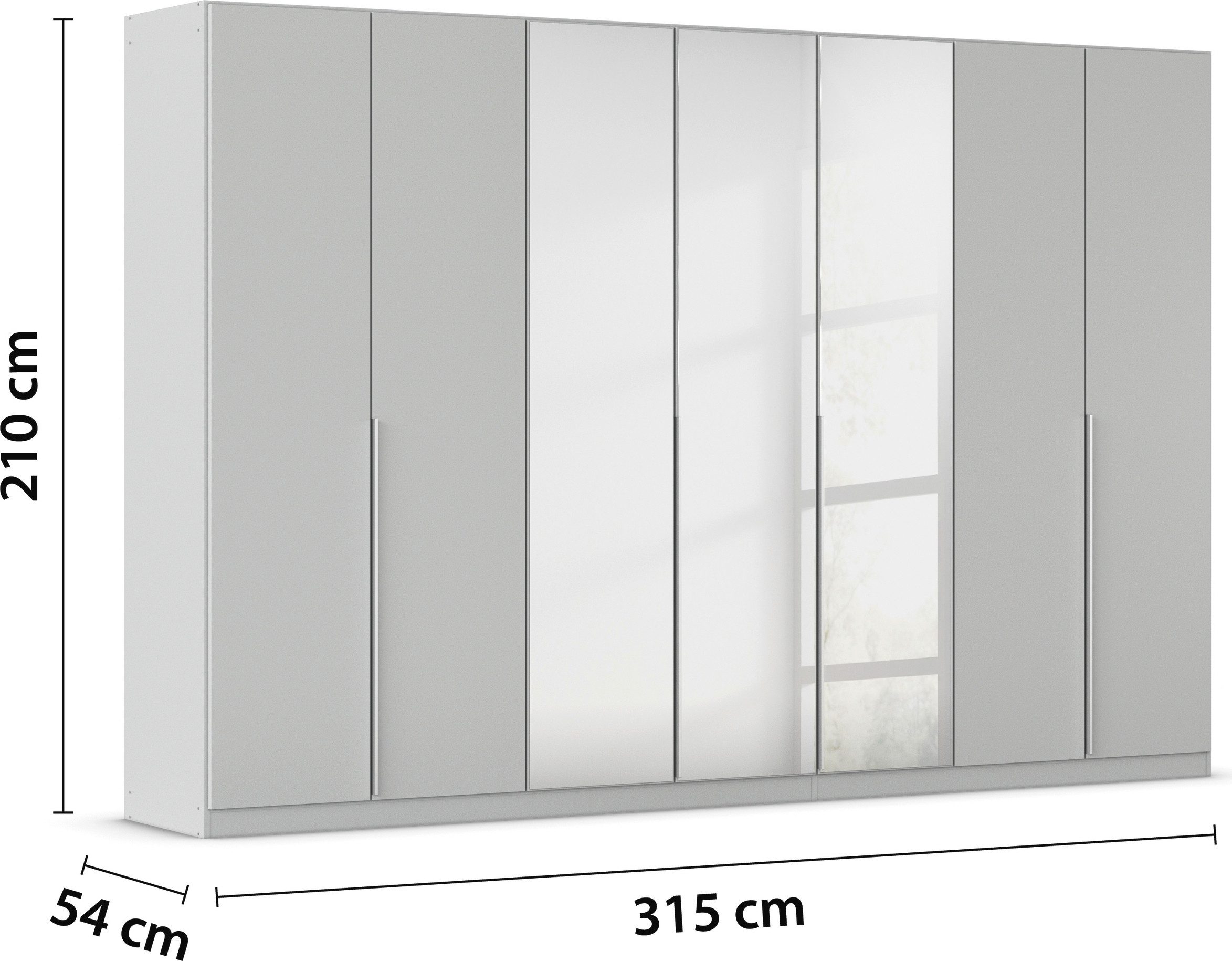 rauch Draaideurkast Kledingkast kast garderobe AGORDO met decor- of hoogglansfront doordachte binnenuitrusting, in 6 breedtes en 2 hoogtes made in germany