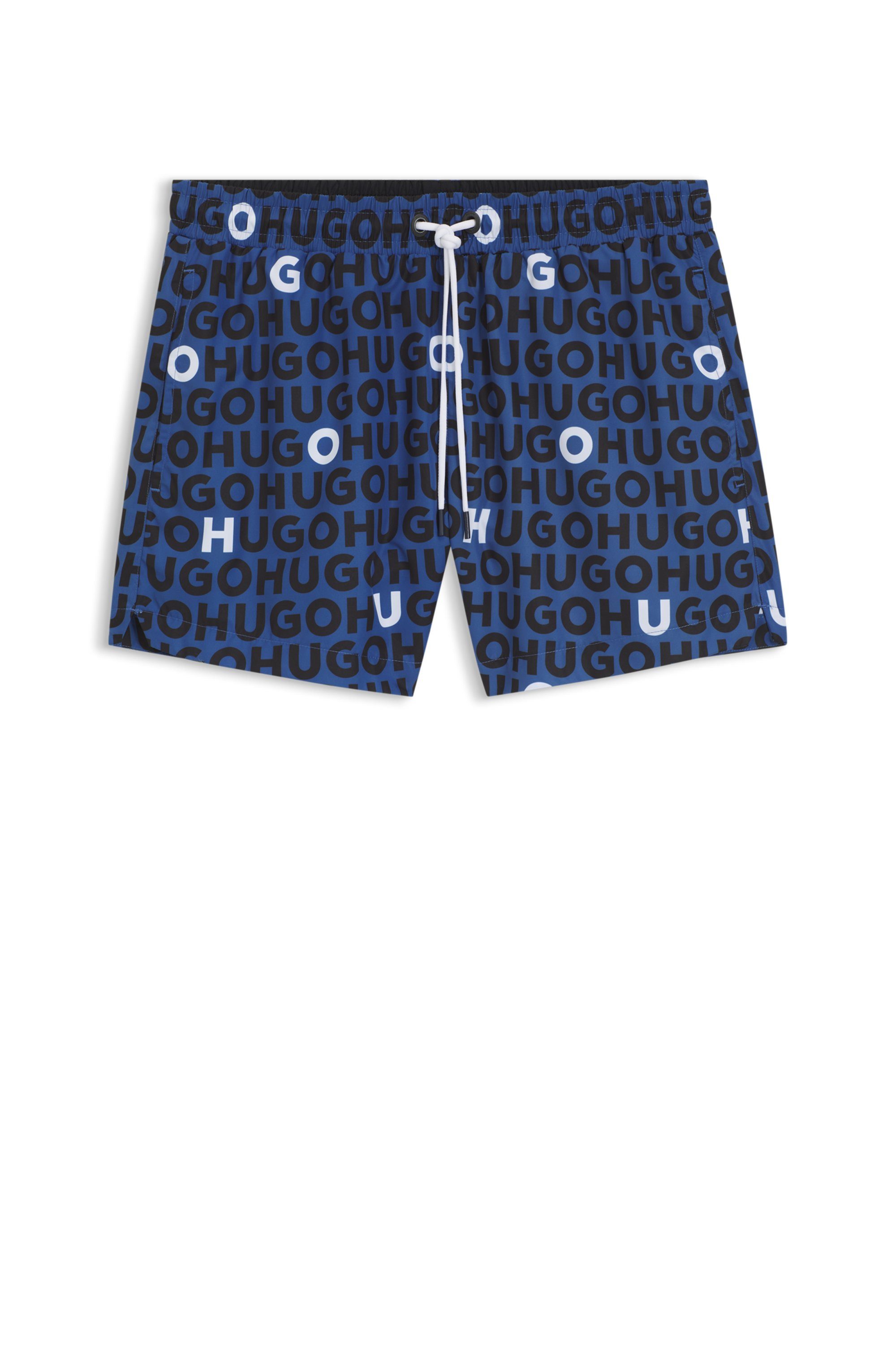 HUGO underwear Zwembroek Tortuga met allover logo-tekst