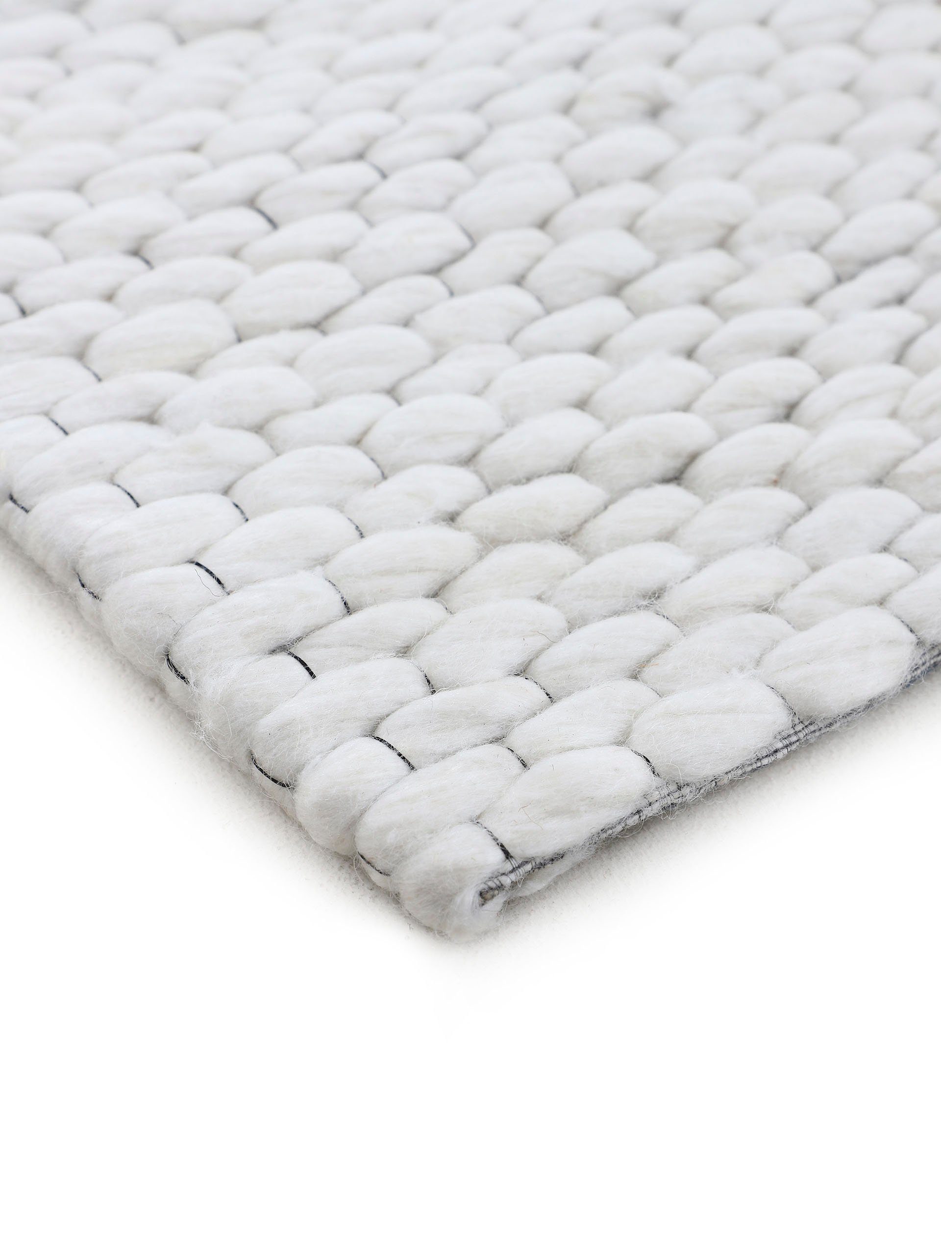 carpetfine Wollen kleed Sina grove structuur, tijdloos design, 100% wol, woonkamer