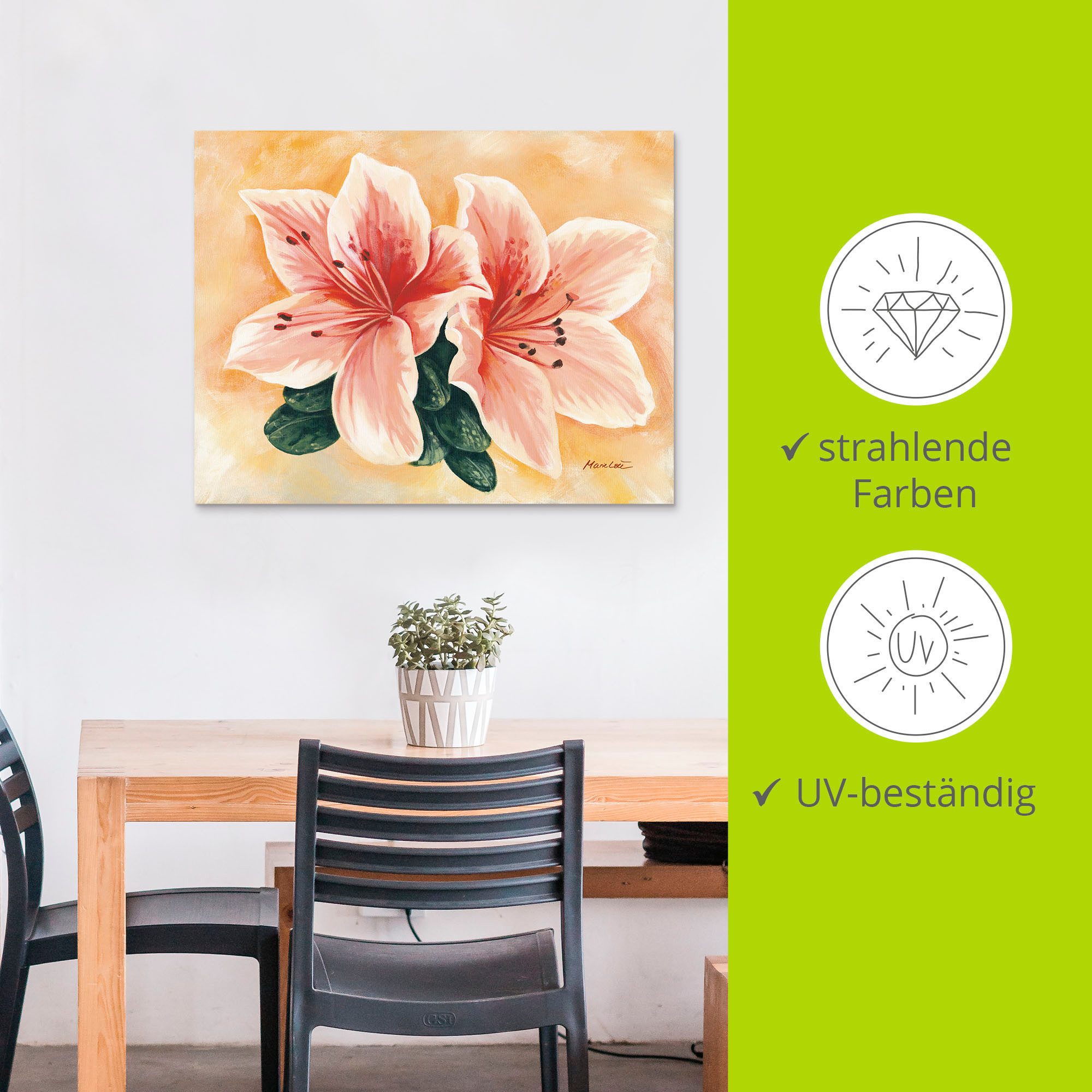 Artland Artprint Zalmlelies als artprint van aluminium, artprint op linnen, muursticker, verschillende maten