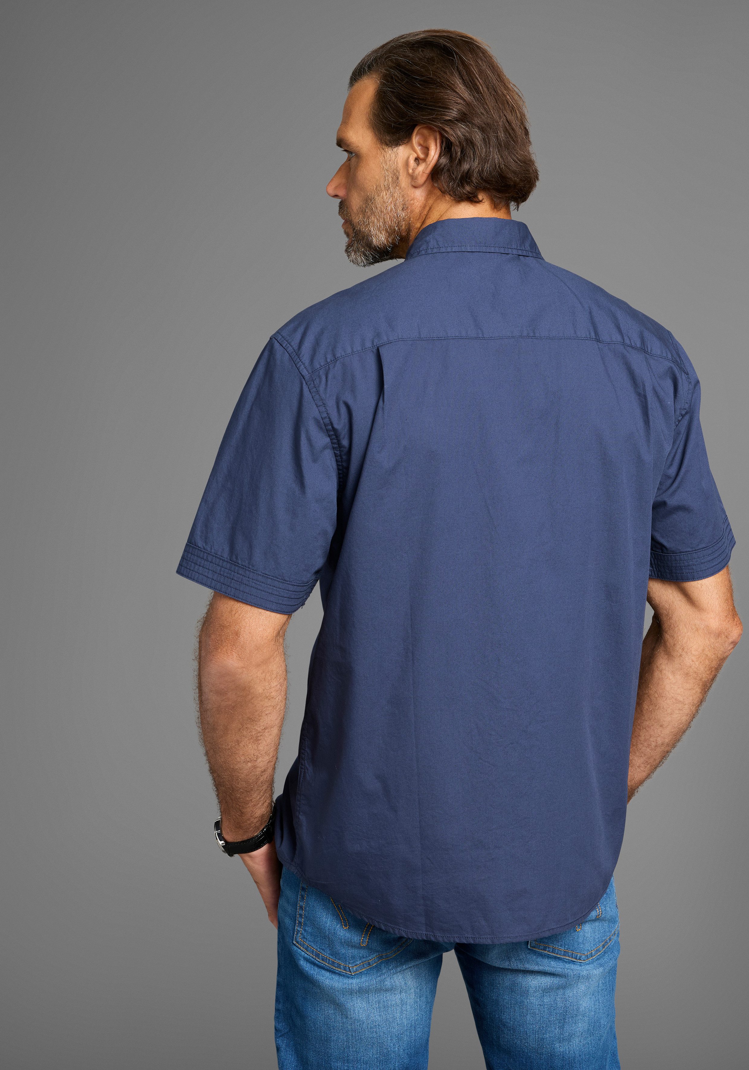 Man's World Overhemd met korte mouwen Korte mouwen overhemd met logo-borduursel