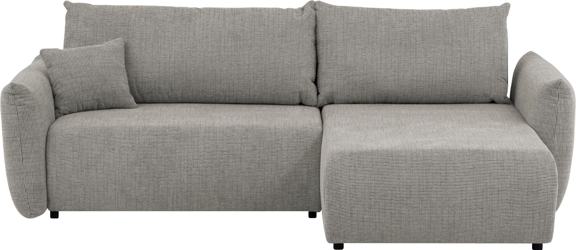 INOSIGN Hoekbank MAVAS bedbank met bedkist, L-model, ca. 257/127 cm (ligoppervlak 212/145 cm), ribfluweel, chenille, structuur