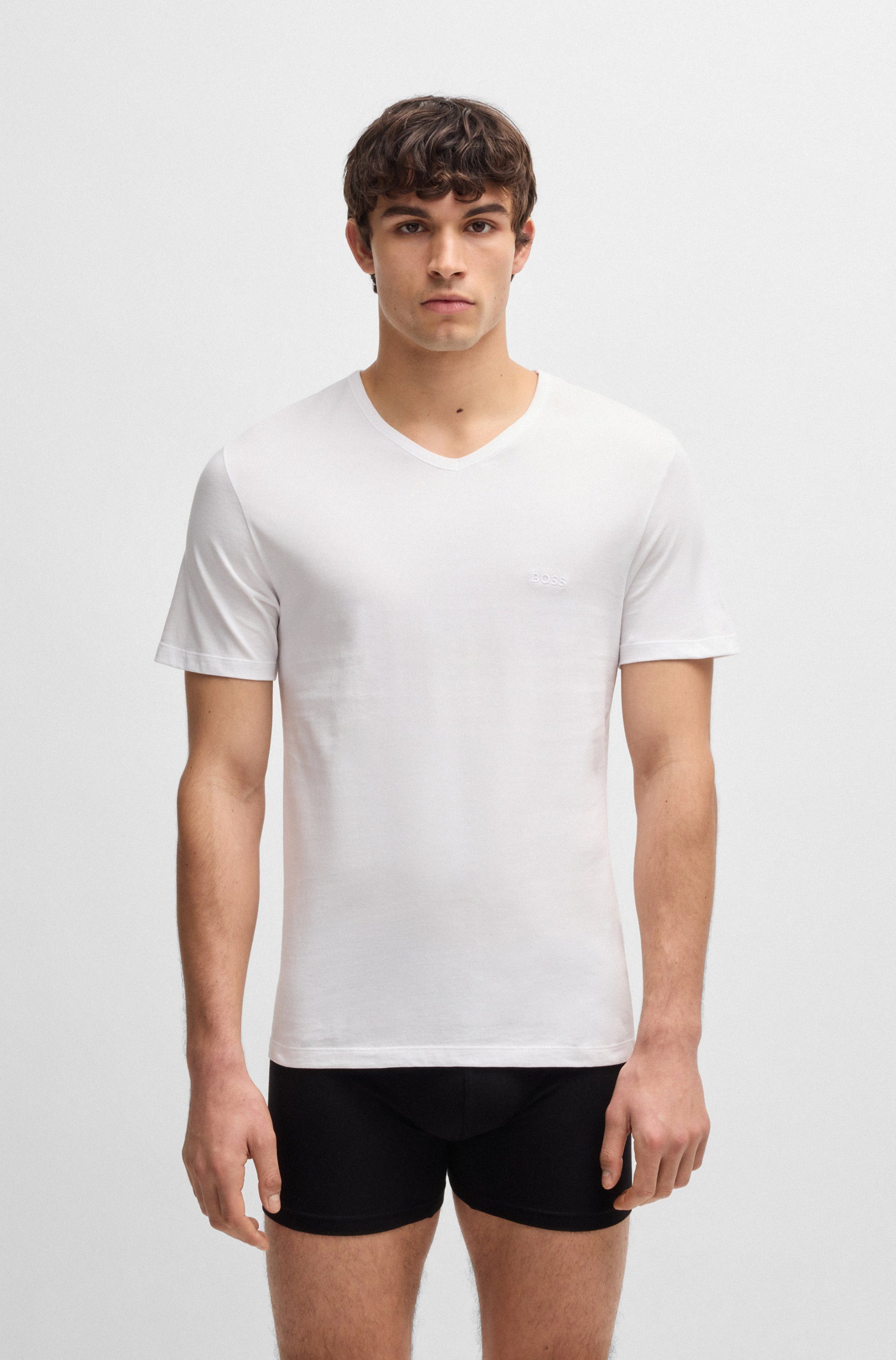 BOSS Shirt met V-hals T-shirt VN 3P Co (set)