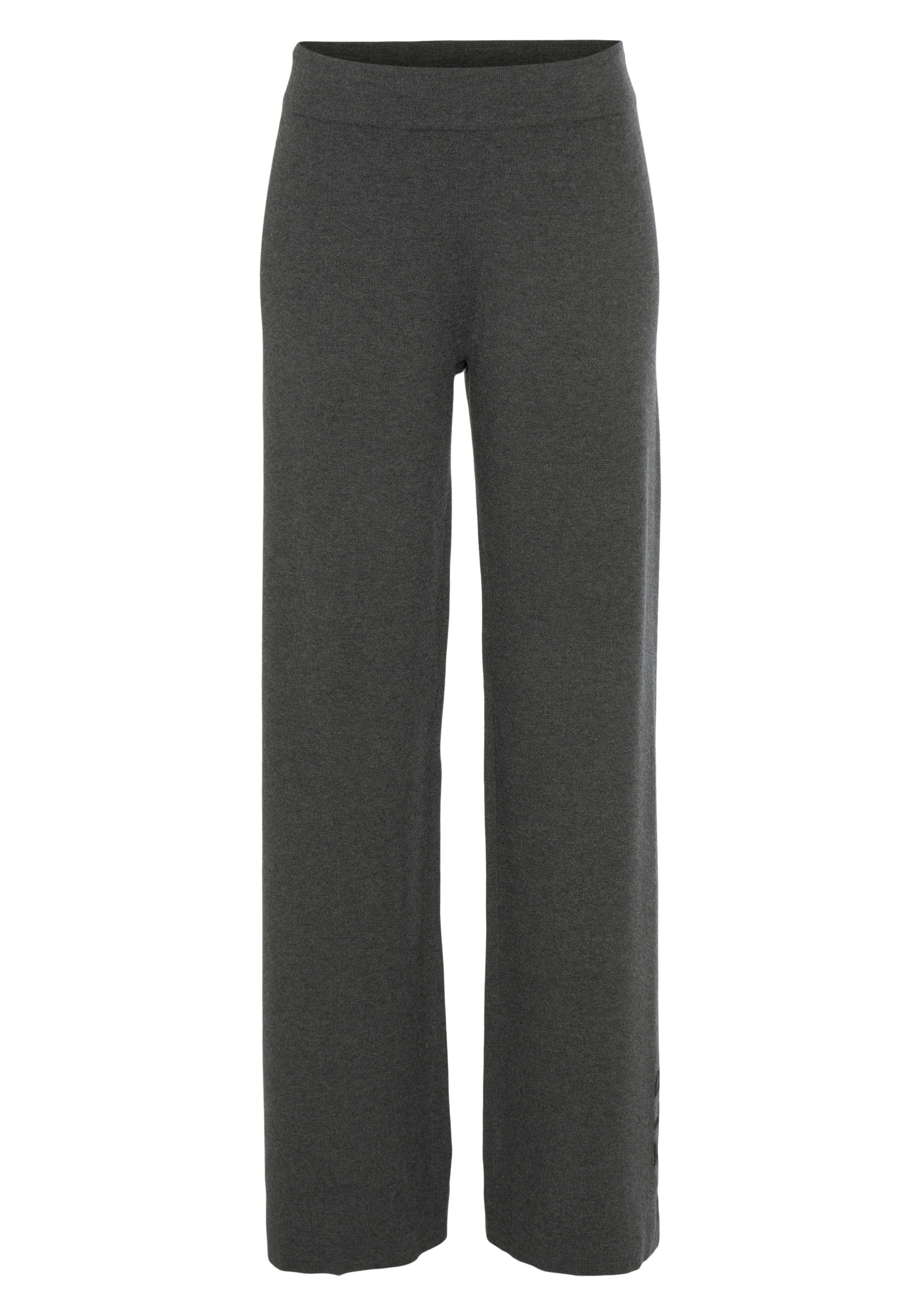 Elbsand Tricotbroek -Loungebroek met wijde pijpen en geborduurd logo, loungewear