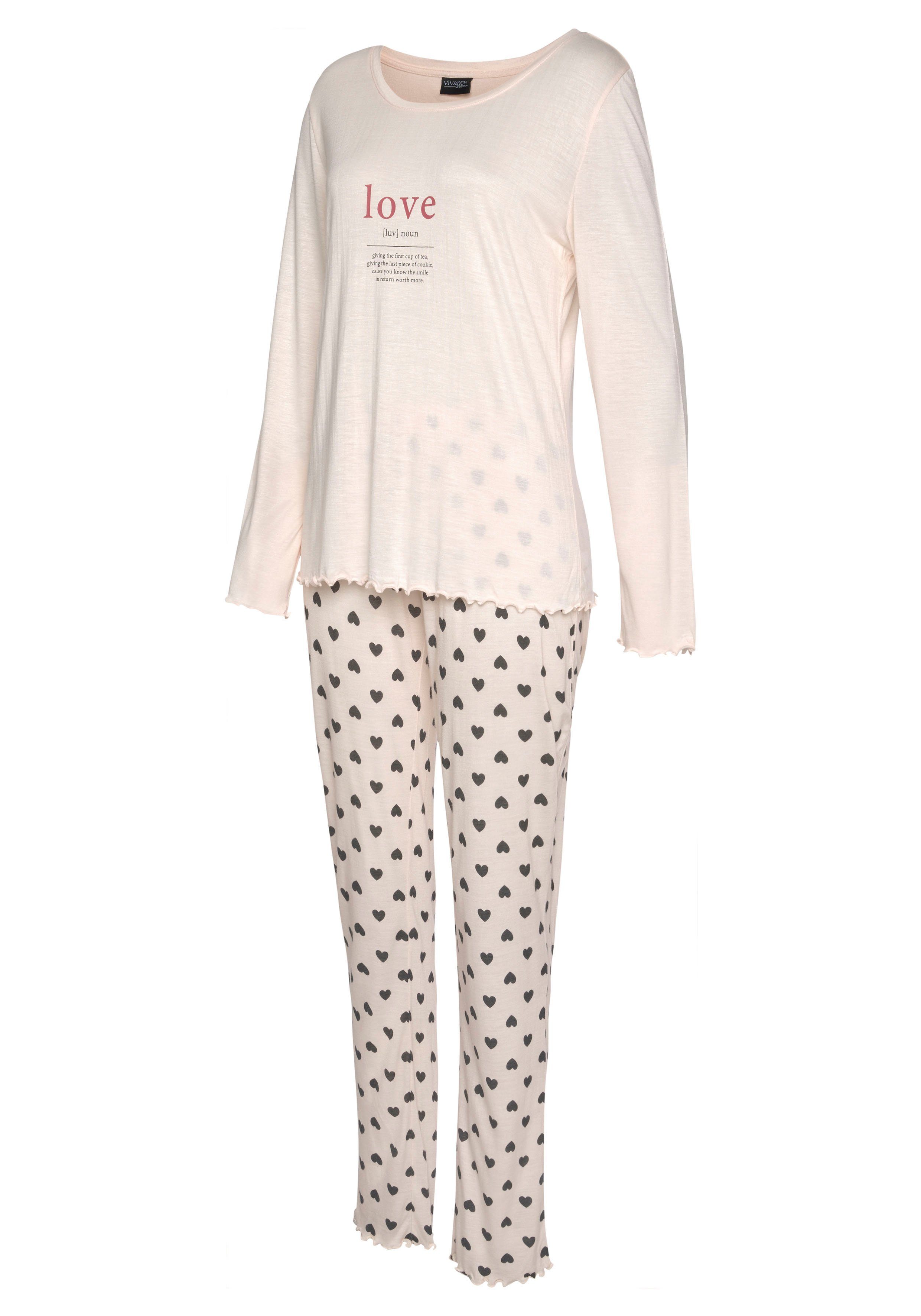 Vivance Dreams Pyjama met elegant printmotief (2-delig, 1 stuk)
