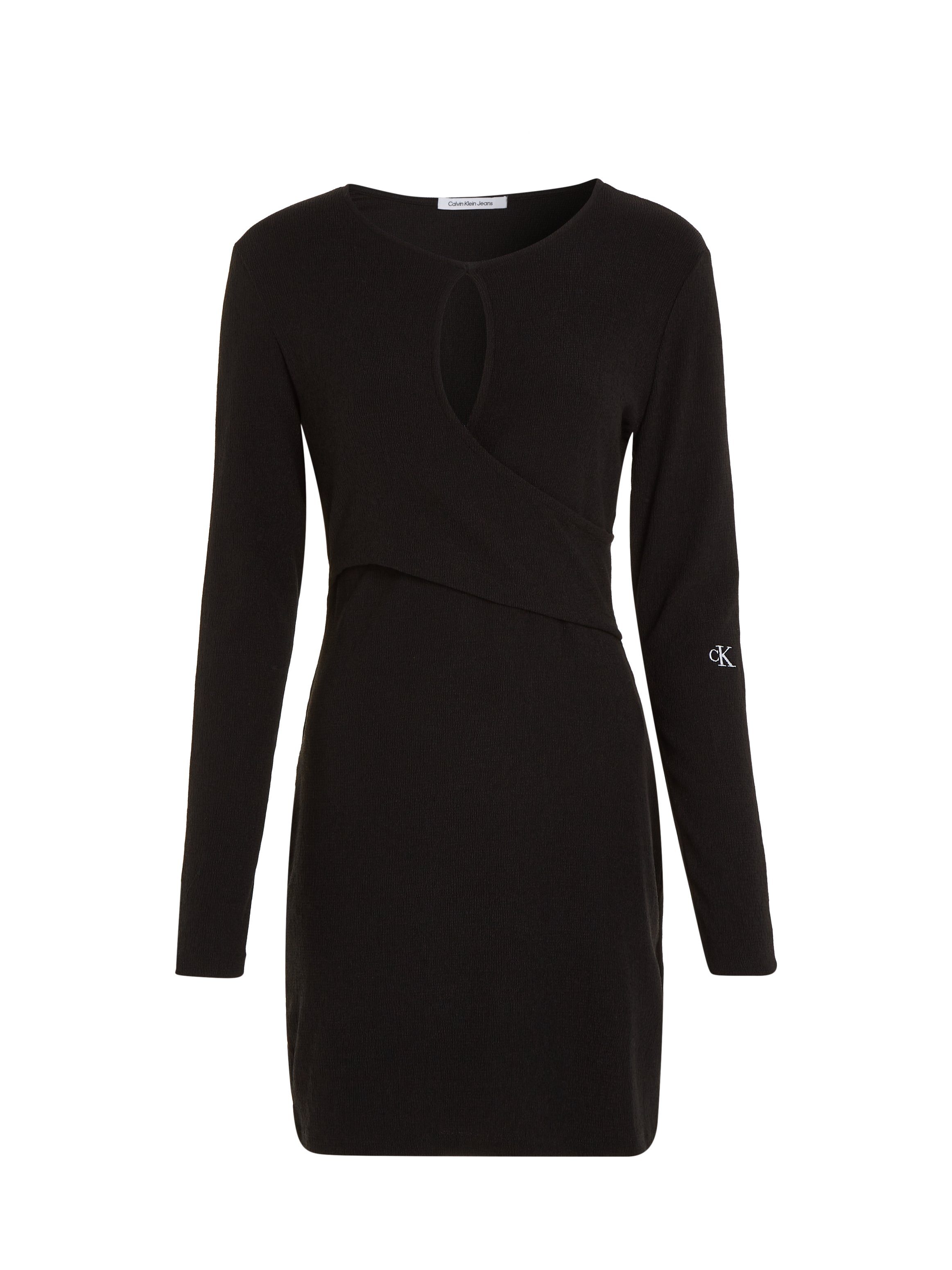Calvin Klein Kokerjurk FRONT SPLIT WRAP LS DRESS