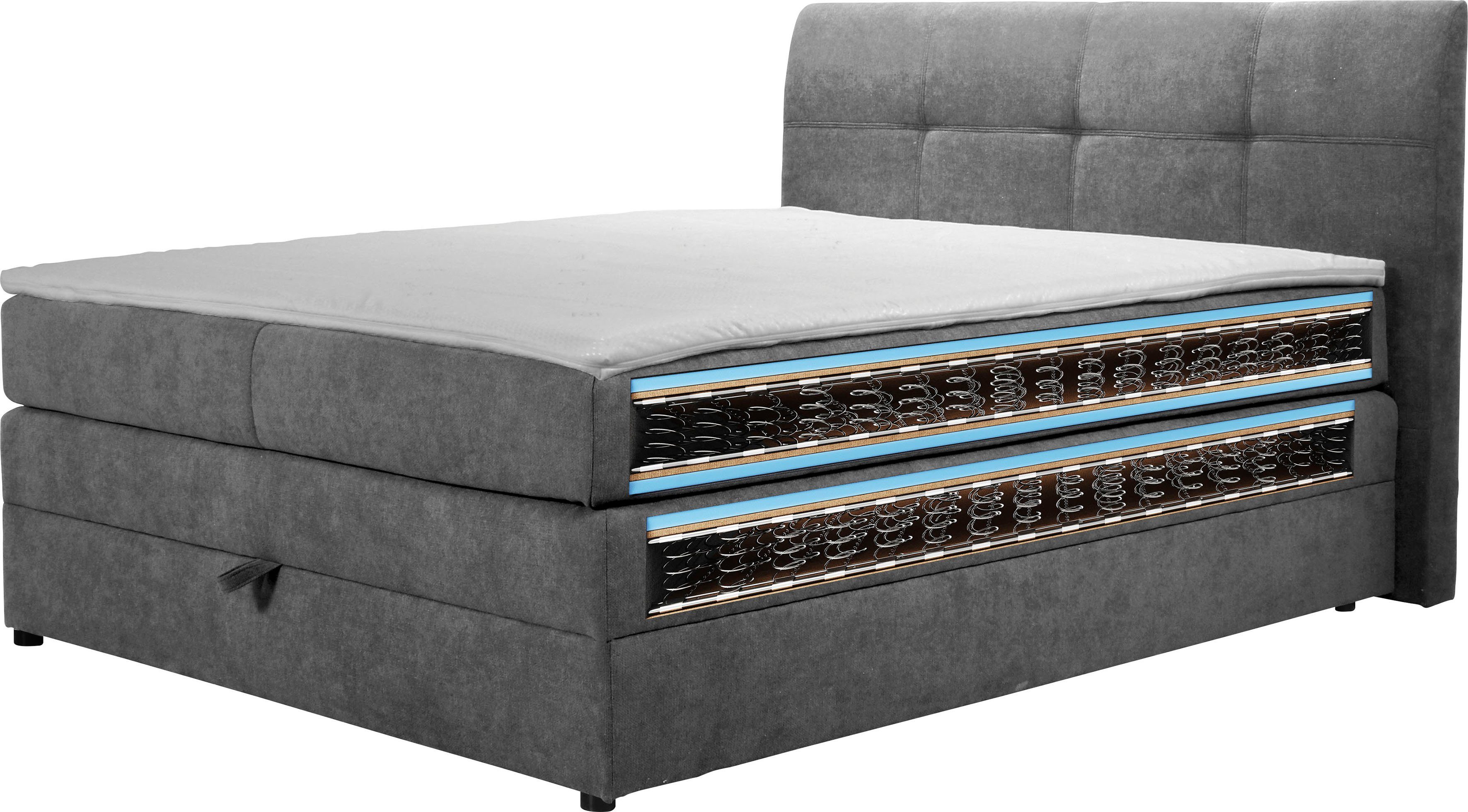 Home affaire Boxspring Finja bijzonder comfortabele lighoogte, met praktische bedkist (4-delig)