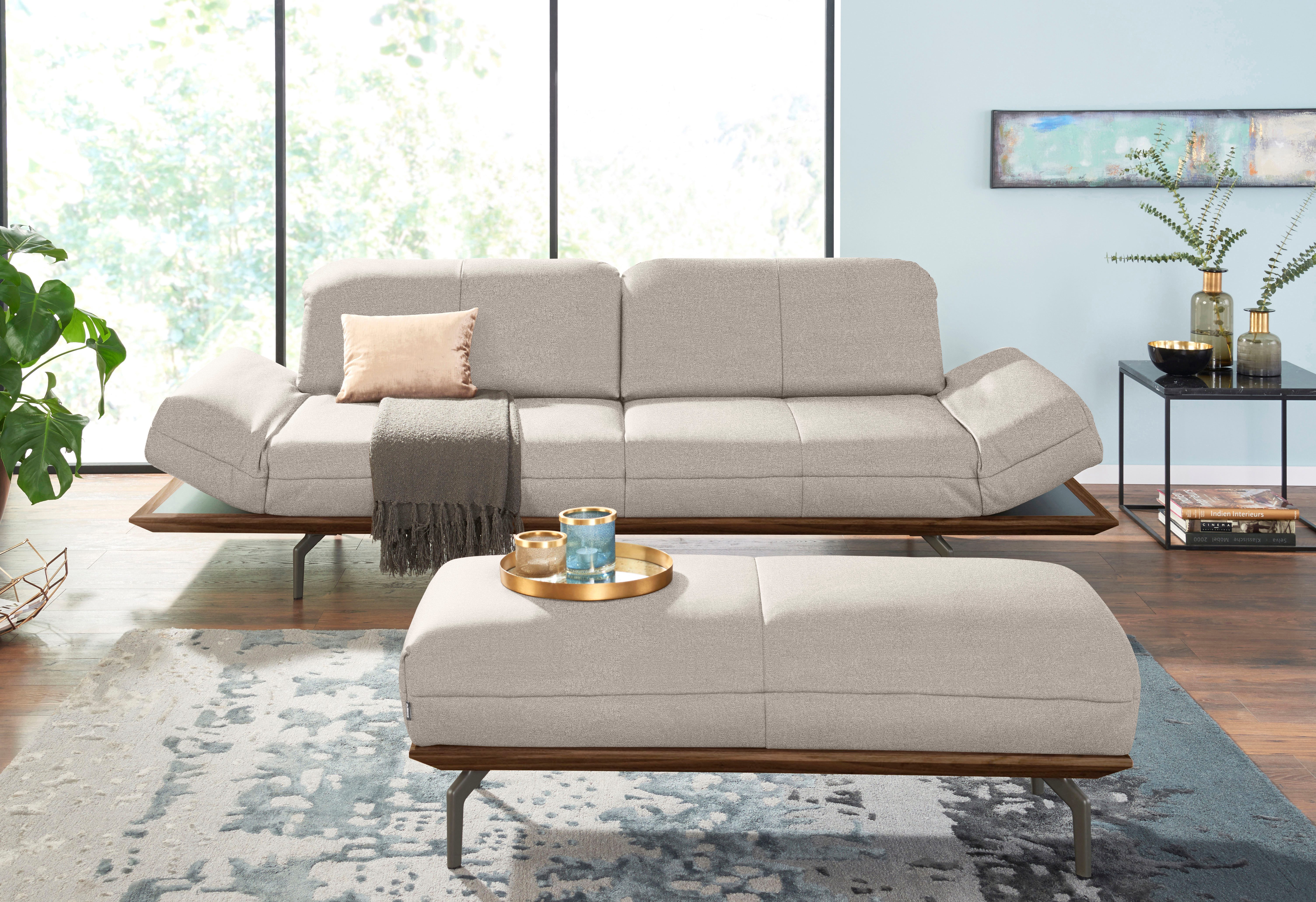 Creation BY ROLF BENZ 3-zitsbank CR.420, design bank, loungesofa in 2 kwaliteiten, houten frame in eiken natuur of noten, breedte 232 cm