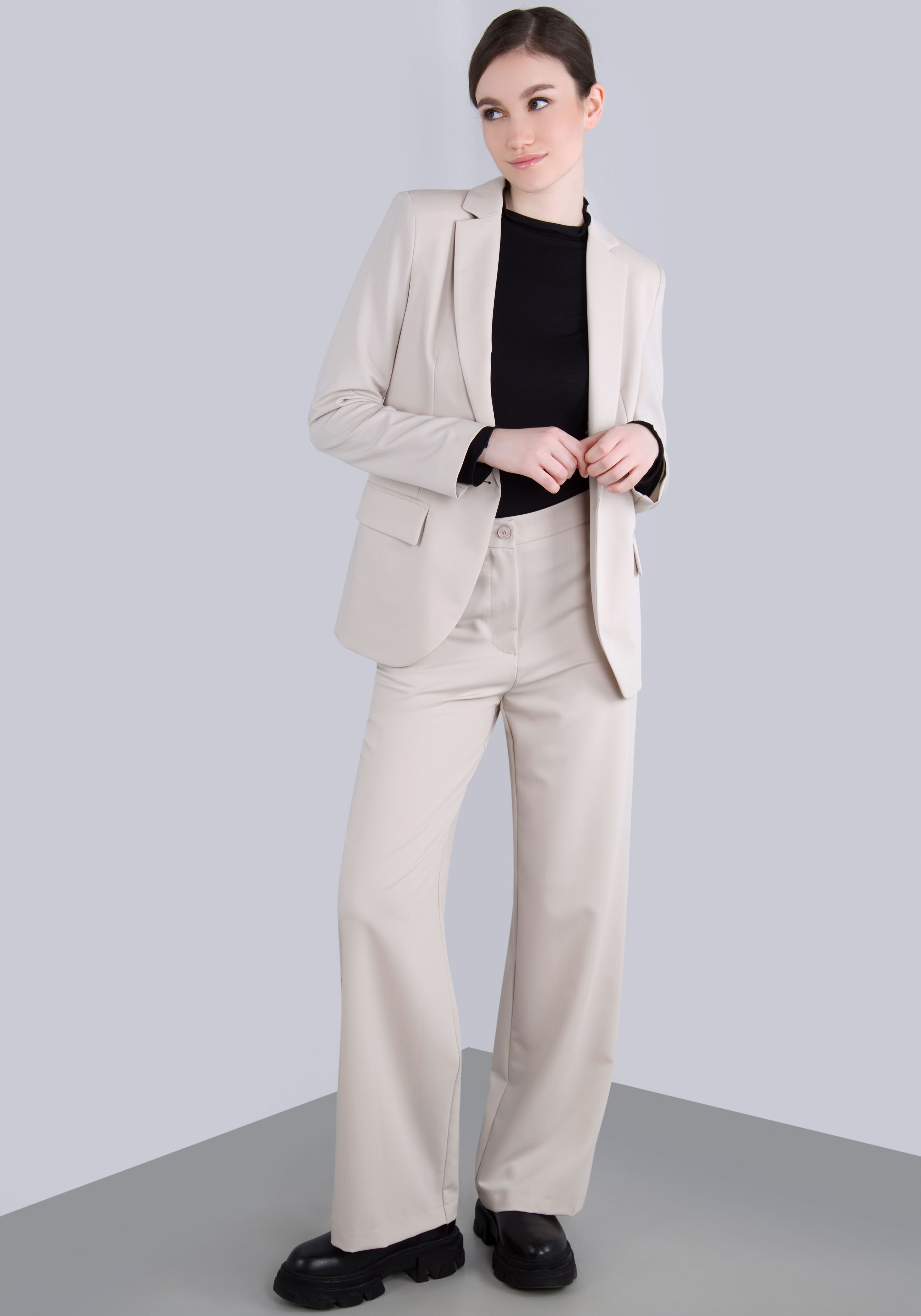 IMPERIAL Stoffen broek casual wijde broek met elastische tailleband aan de achterkant