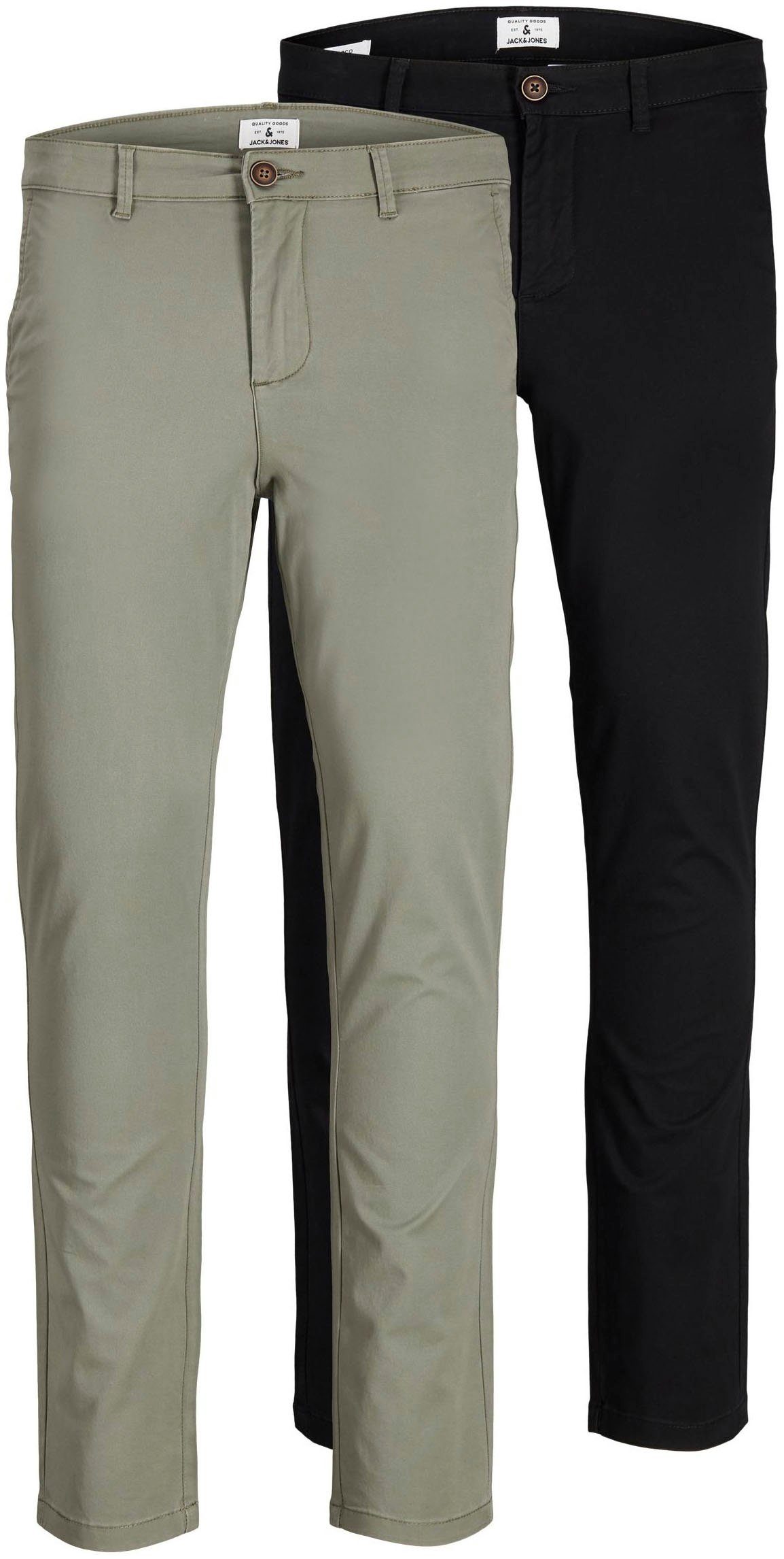 Jack & Jones Chino SLIM FIT MARCO 2PCS (2-delig, Set van 2) heren chino's maat 64-kort zwart