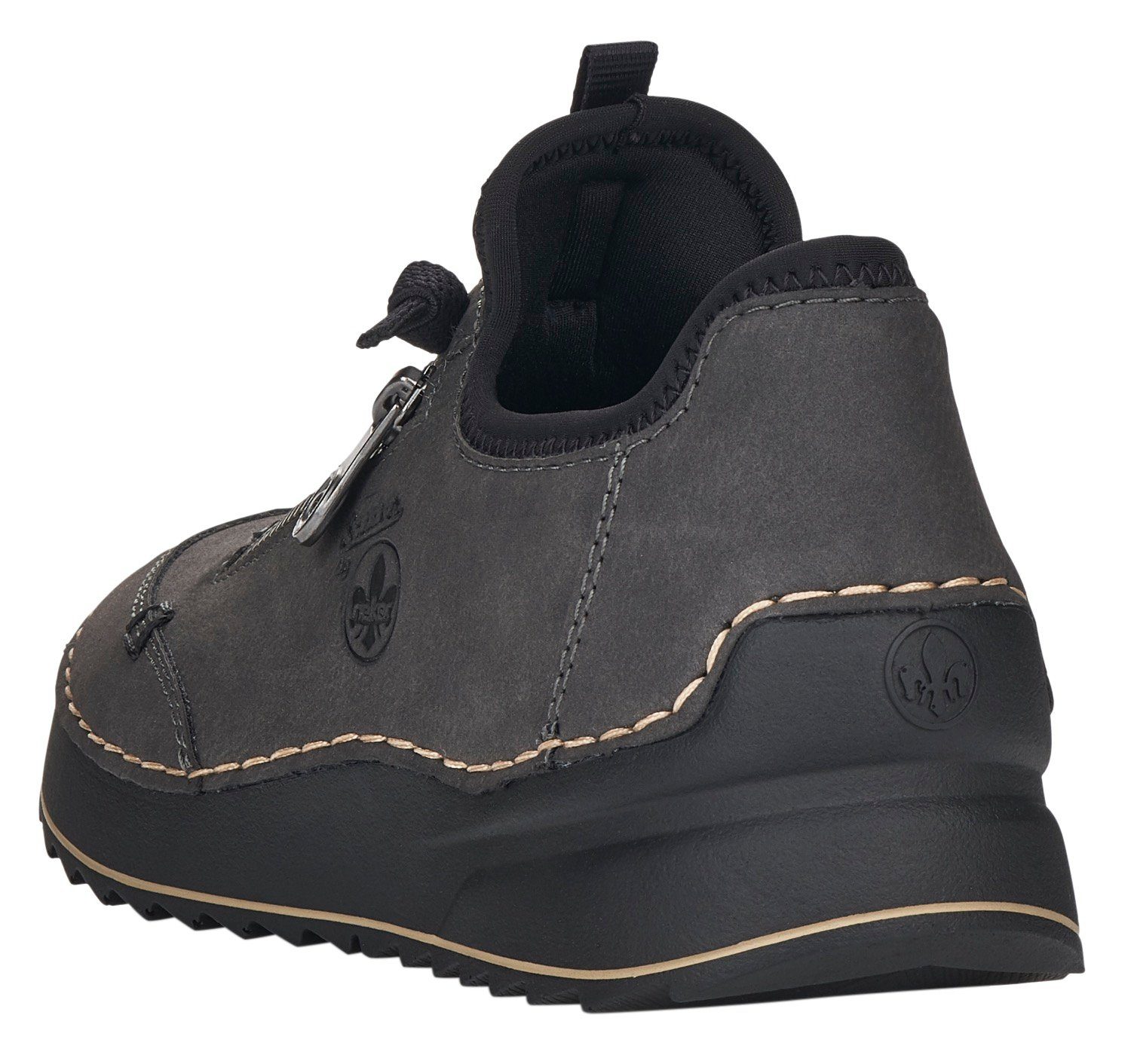 Rieker Sneakers Veterschoen, lage schoen, slipper met contrastnaad