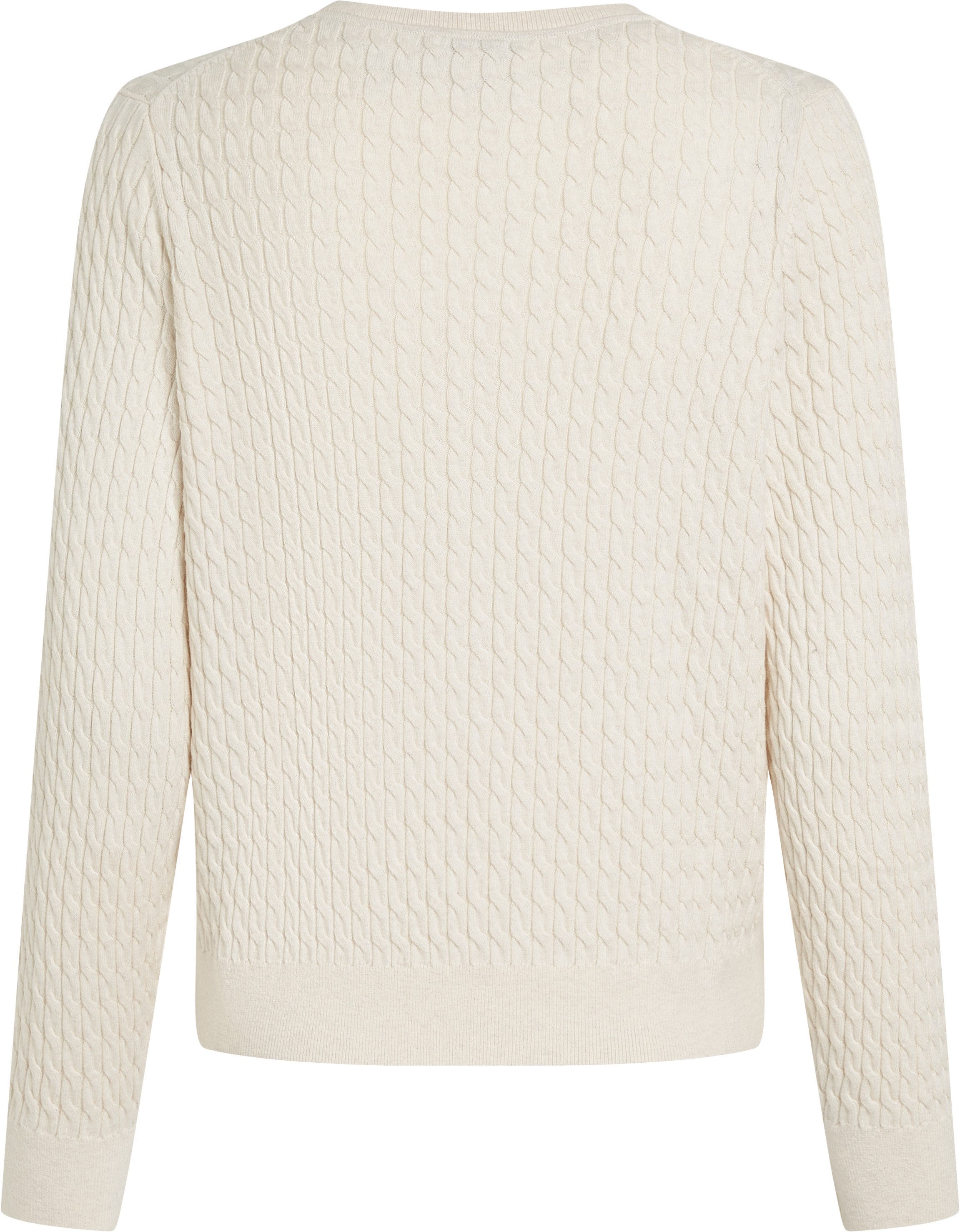 Tommy Hilfiger Trui met V-hals CO CABLE V-NK LS SWT met kabelpatroon logo-borduursel
