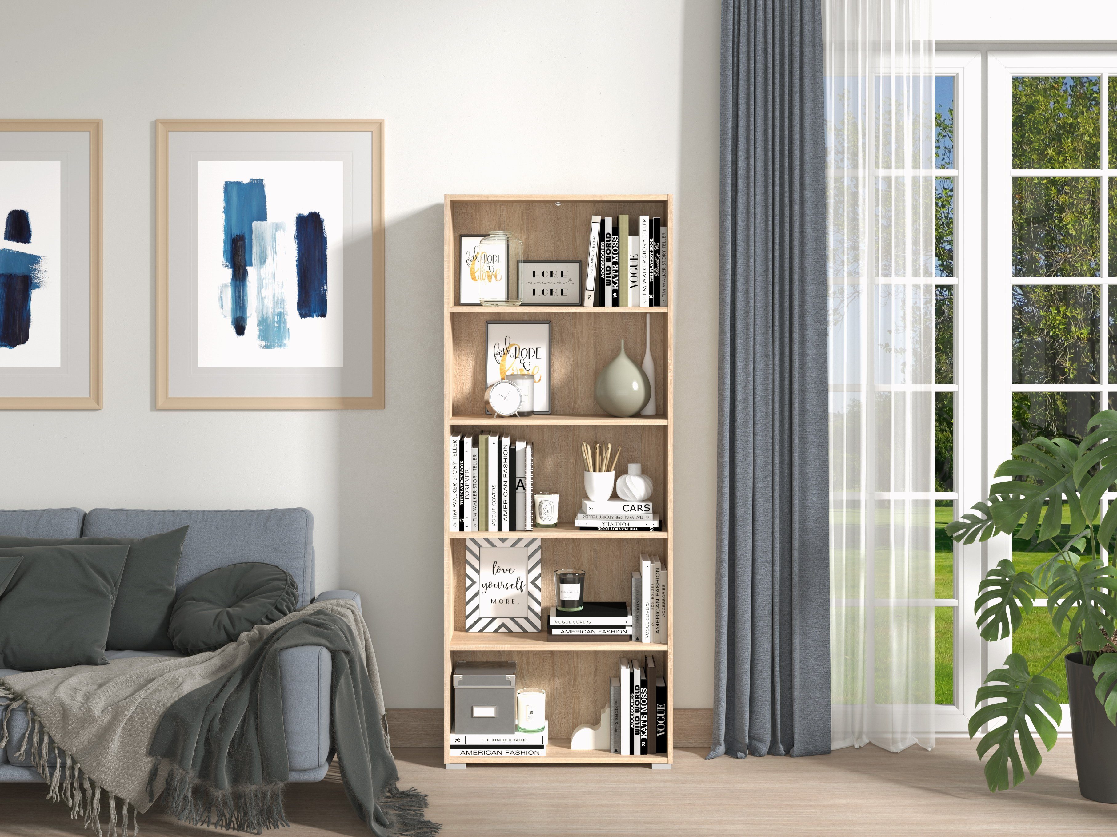 INOSIGN Ordnerrek Tomar 5 Boekenkast met veel opbergruimte, afmetingen (bxdxh): 70 x 24,5 x 176,5 cm