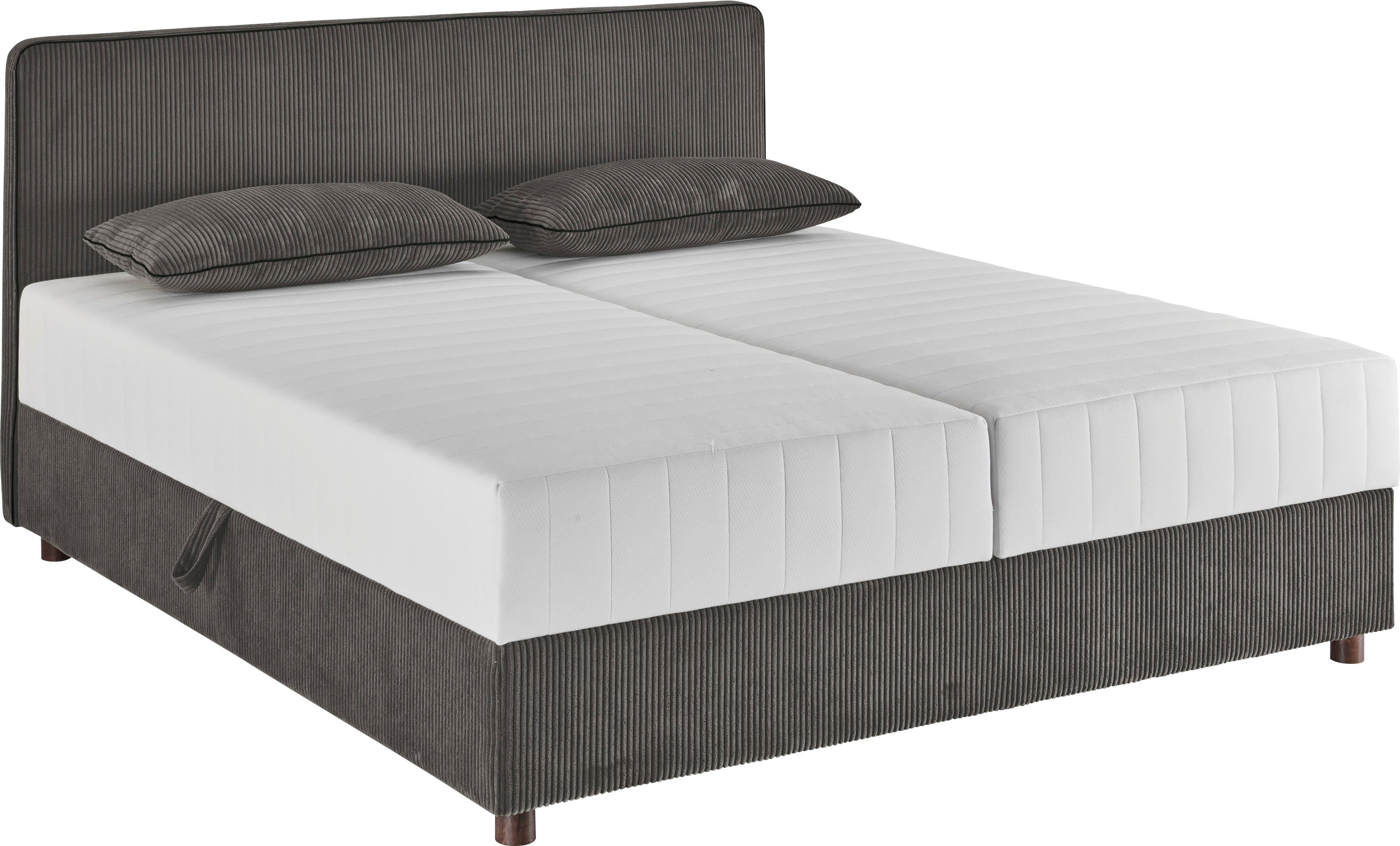 ATLANTIC home collection Bed Corinna Boxspring bed incl. opbergruimte, ribfluweel, verkrijgbaar in verschillende breedtes