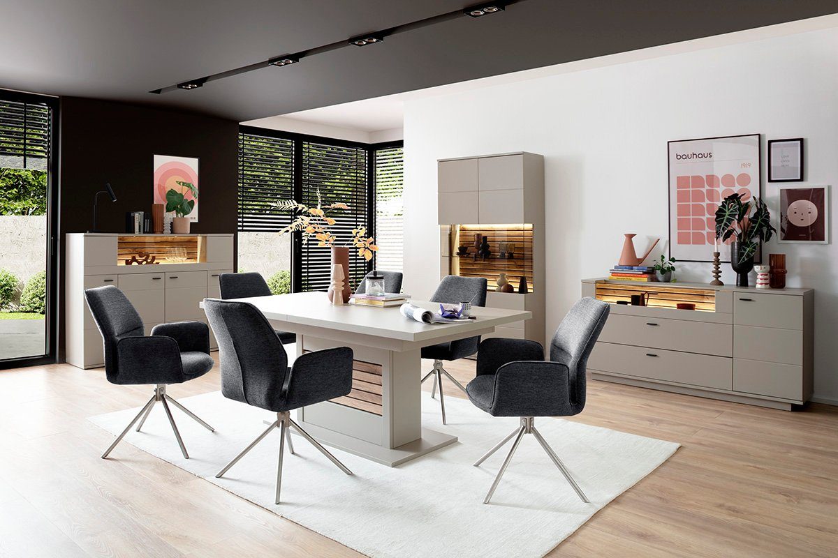 MCA furniture Eetkamerstoel Greyton (2-set), draaibaar 180°, belastbaarheid 120 kg, zithoogte ca. 50 cm