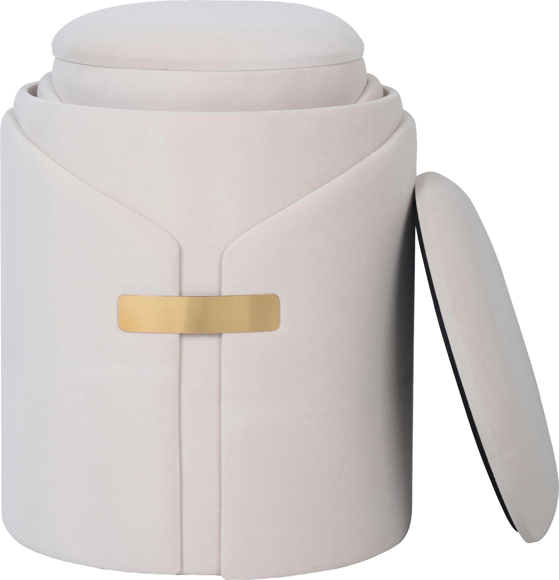 Kayoom Zithoek Kruk Forcet 125 2-delige set, elegante kunstfluwelen bekleding modern, met opbergruimte, decoratief, veel decoratieve kleurcombinaties (set, 2-delig)