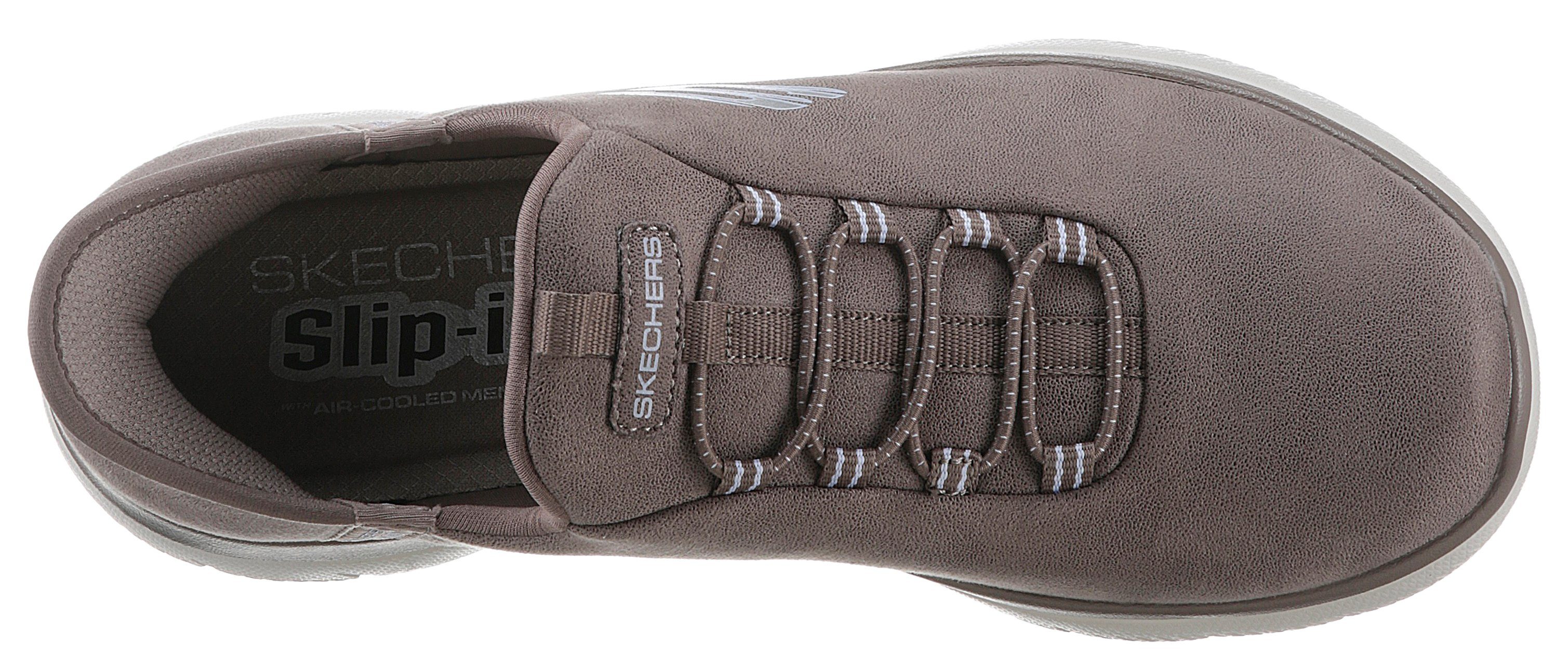 Skechers Slip-on sneakers Summits Slipper, vrijetijdsschoen, lage schoen in vegan uitvoering