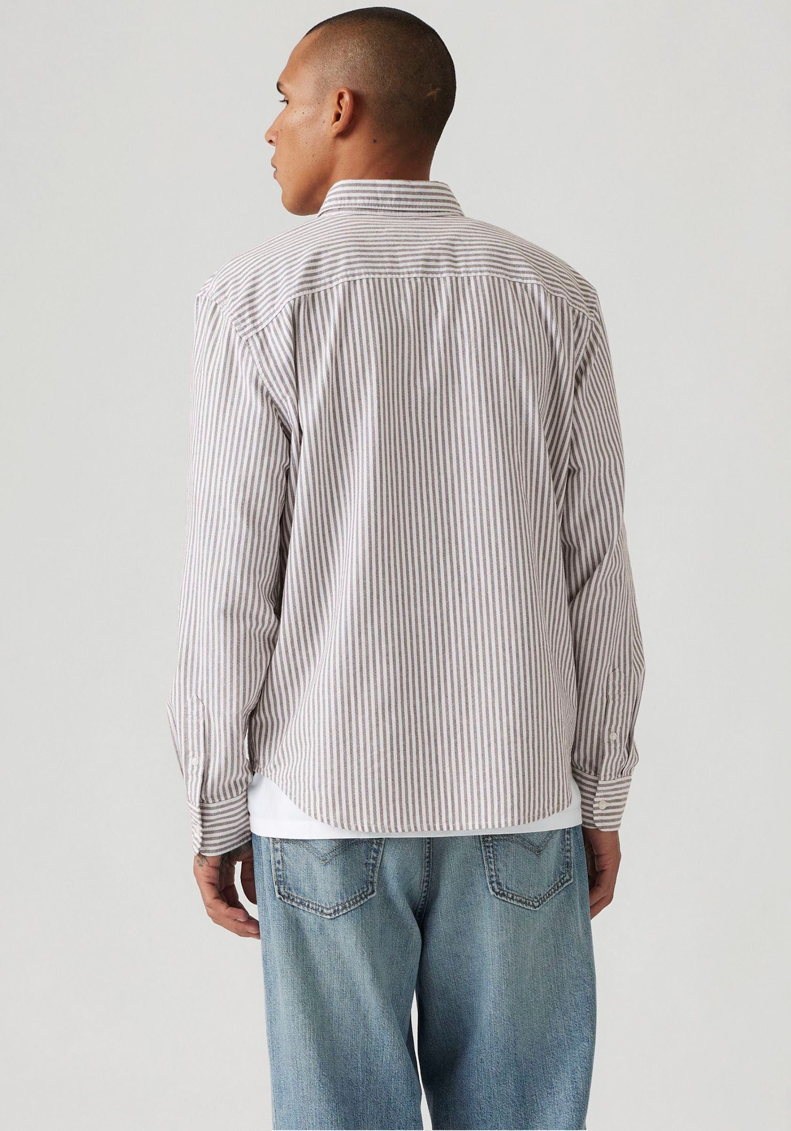 Levi's® Overhemd met lange mouwen AUTHENTIC BUTTON DOWN met ton-in-ton logo-borduursel op de borst