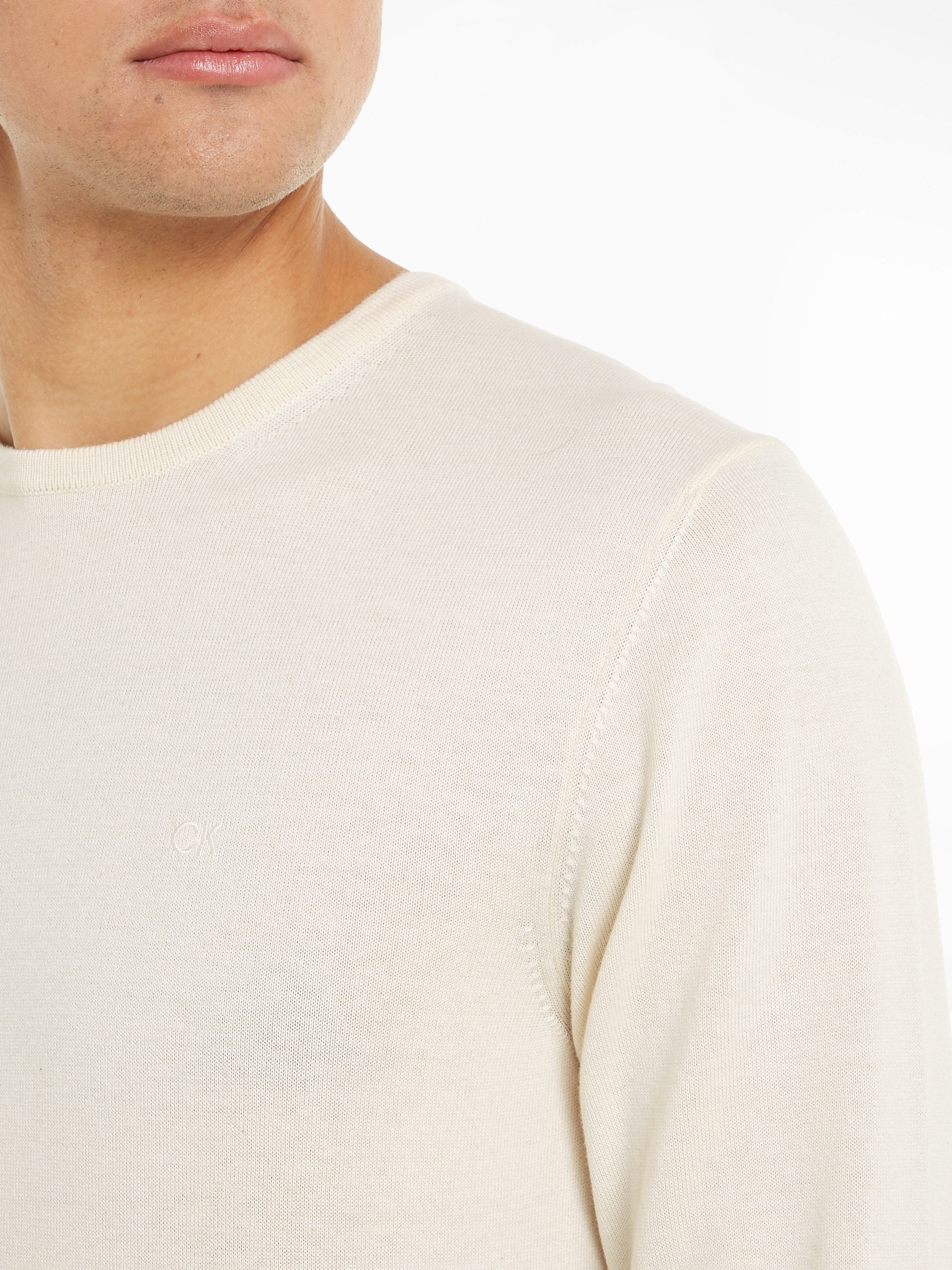 Calvin Klein Trui met ronde hals COTTON SILK BLEND CN SWEATER
