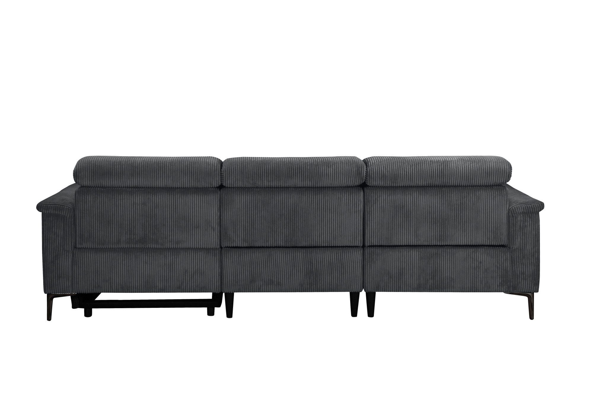 Places of Style Hoekbank Lund in cord, L-vorm, 261 cm, handmatige en elektrische relaxfunctie