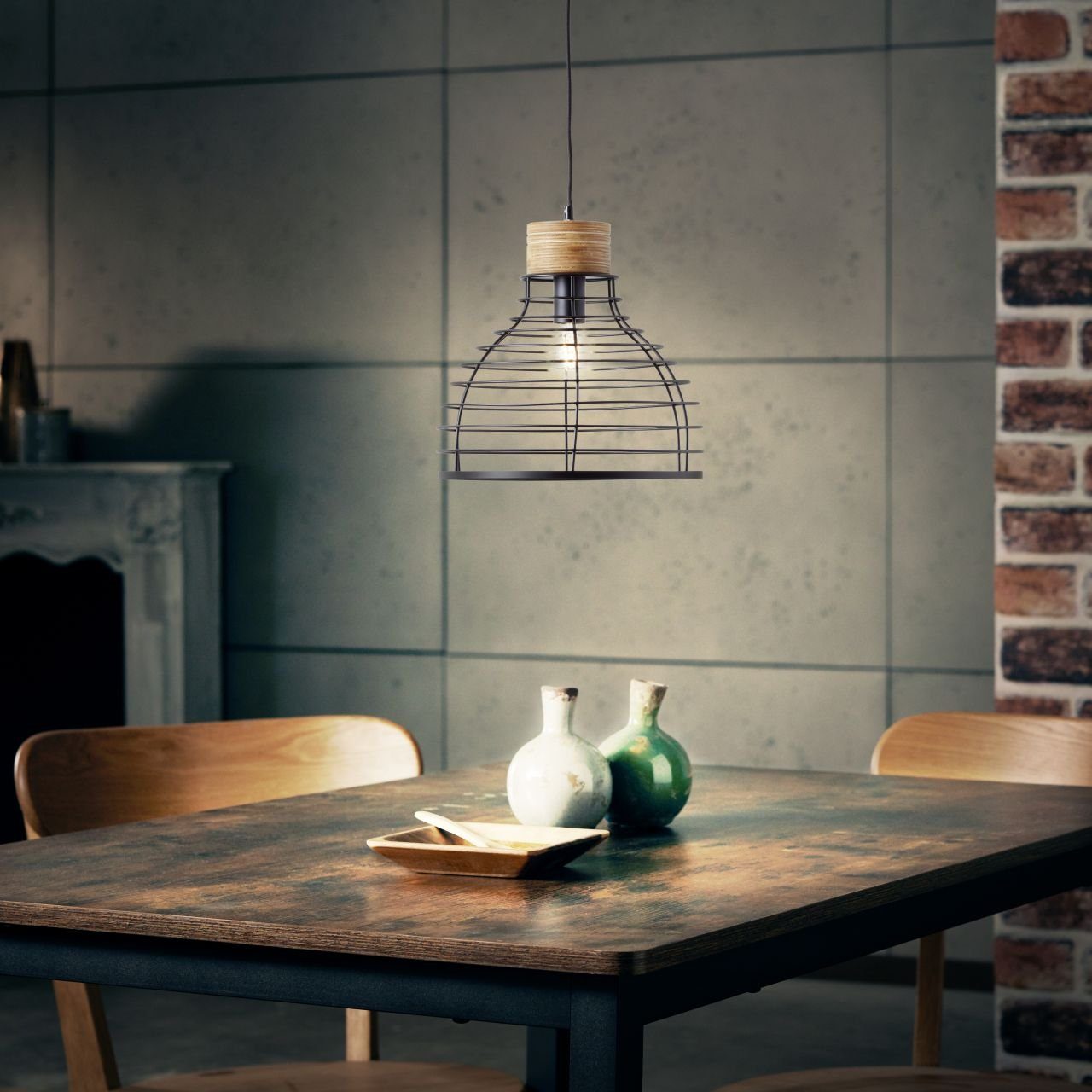 Brilliant Leuchten Hanglamp AVIA hoogte verstelbaar - dimbaar - 135 cm hoogte x 35 cm ø - e27 fitting (1 stuk)