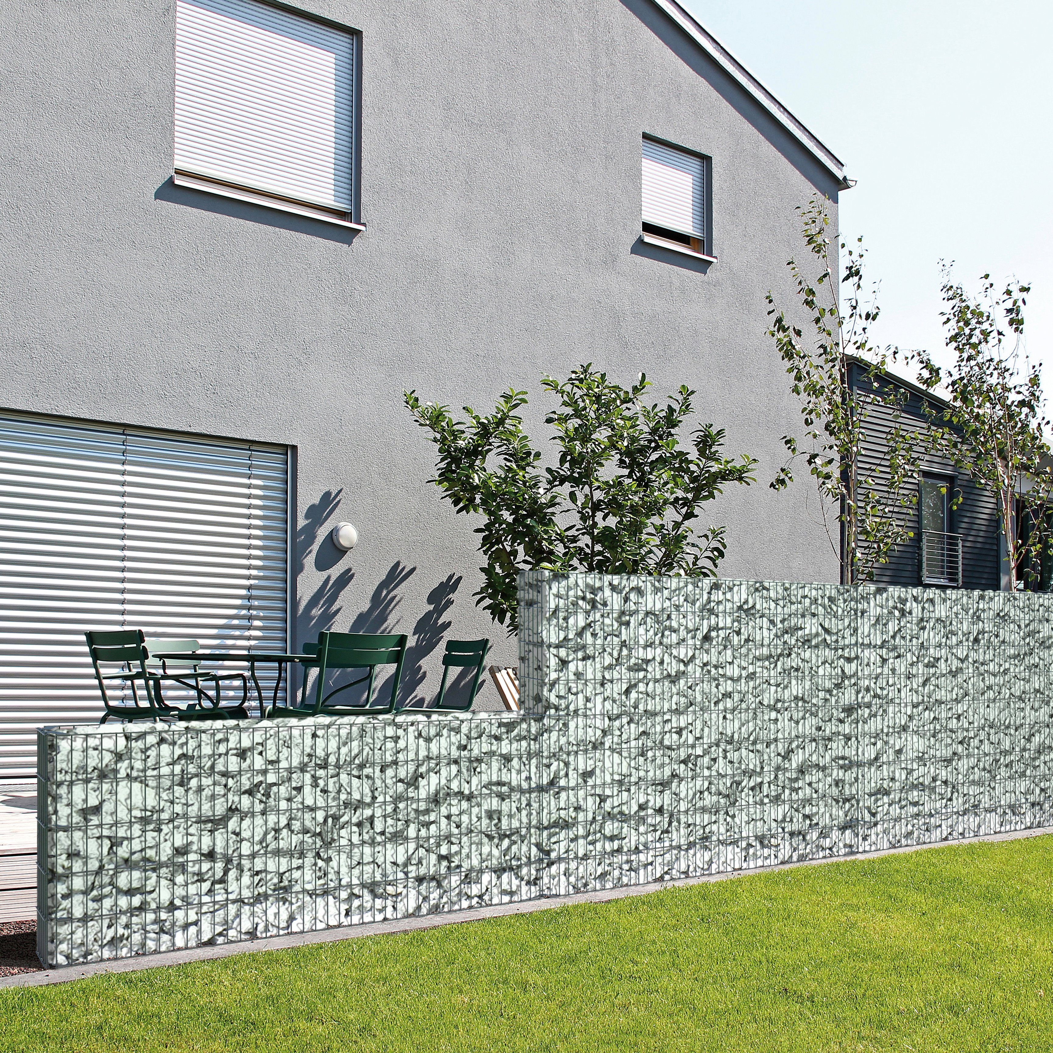 GAH Alberts Schanskorf Cluster-Gabionen basisset antraciet, 2 m breed, in verschillende hoogten (set)