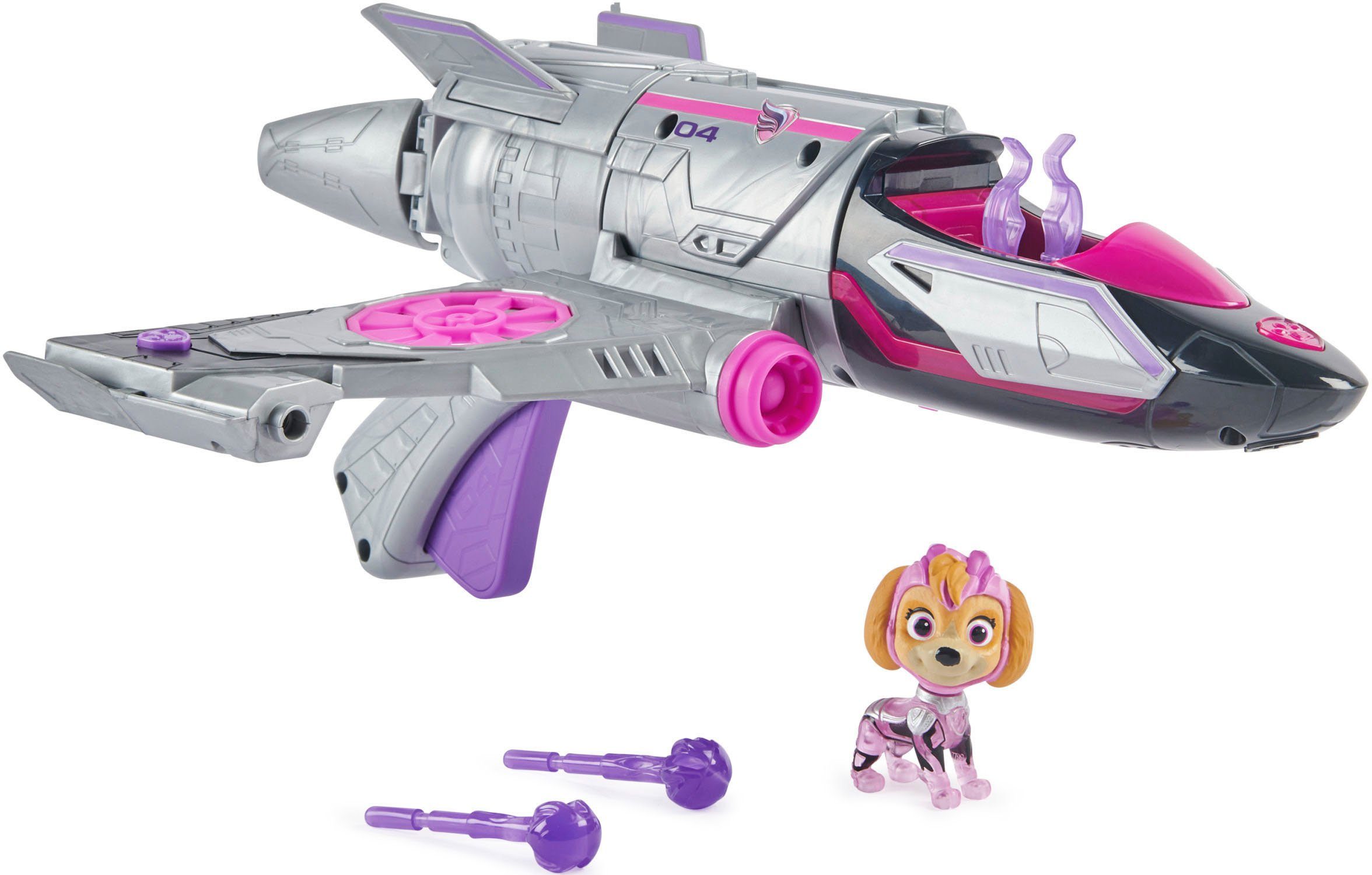 Spin Master Speelgoed vliegtuig Paw Patrol - Movie II - Skyes Deluxe Jet-Flieger inclusief skye figuur, met licht- en geluidseffect