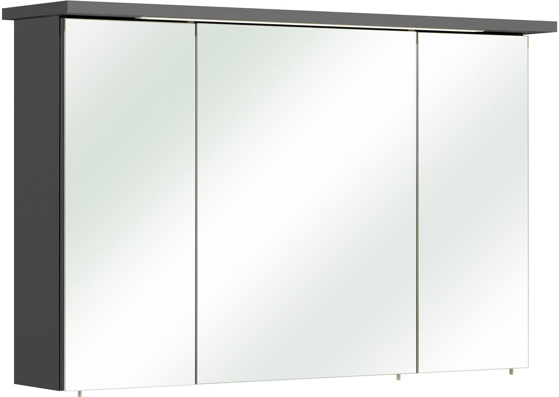 Saphir Badmeubelset Quickset 327 2-delig, wastafelmeubel en led-spiegelkast Antraciet hoogglans, incl. deurdemper, 5 deuren, 1 flap, 1 lade (set, 2 stuks)
