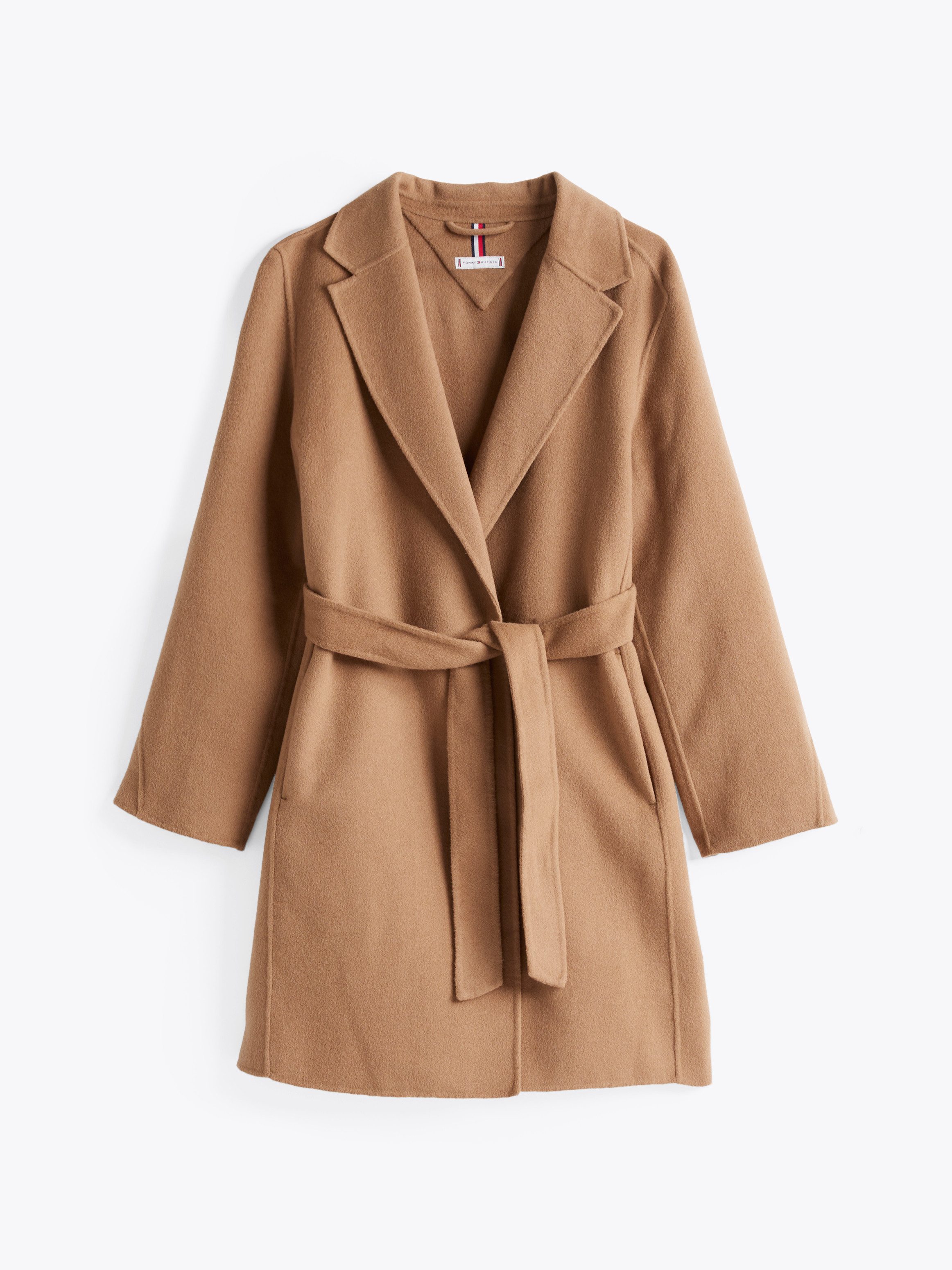 Tommy Hilfiger Korte jas REG DF WOOL BELTED COAT