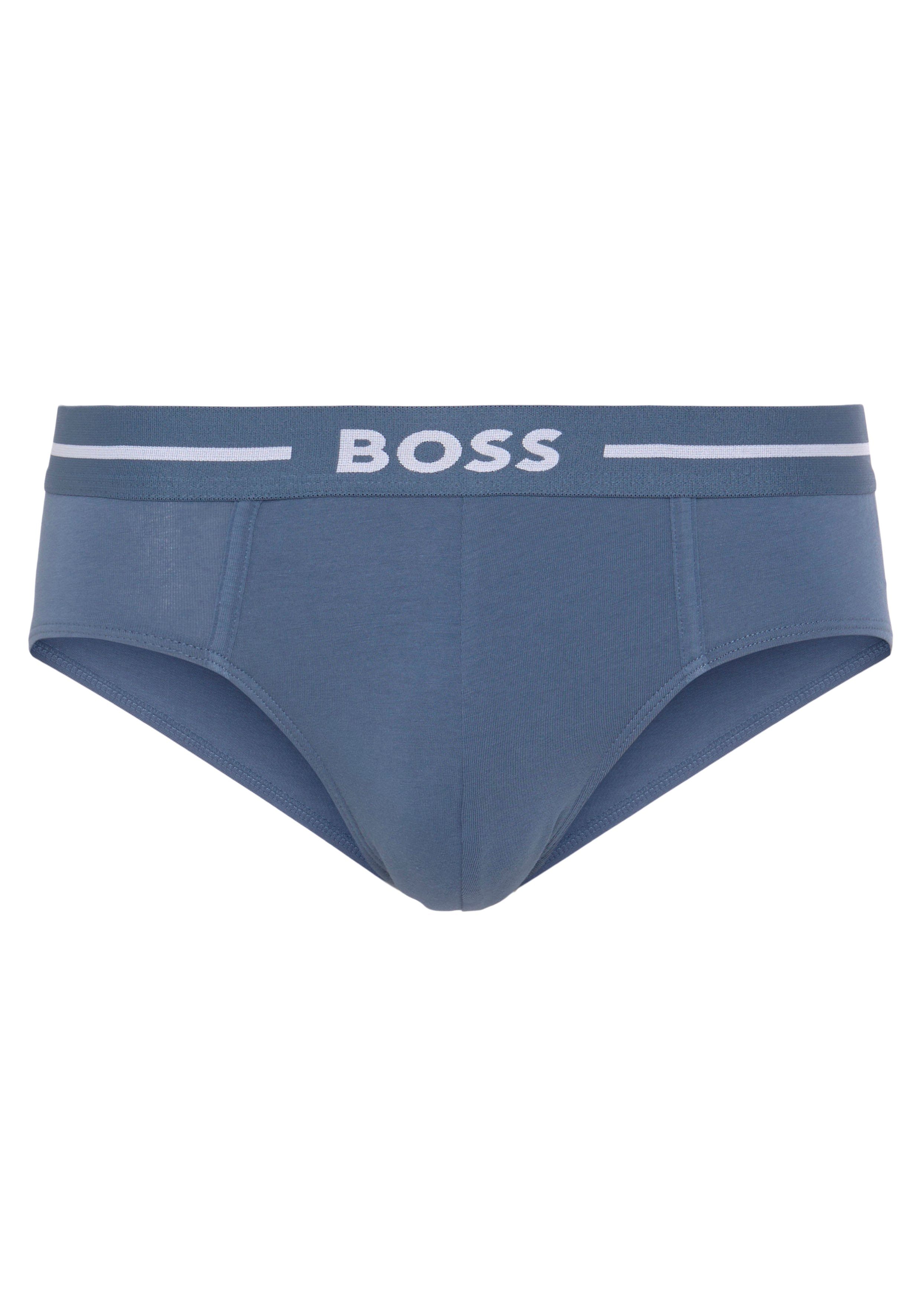 BOSS Hipster HipBr 3P Bold met boss opdruk op de tailleband (3 stuks)